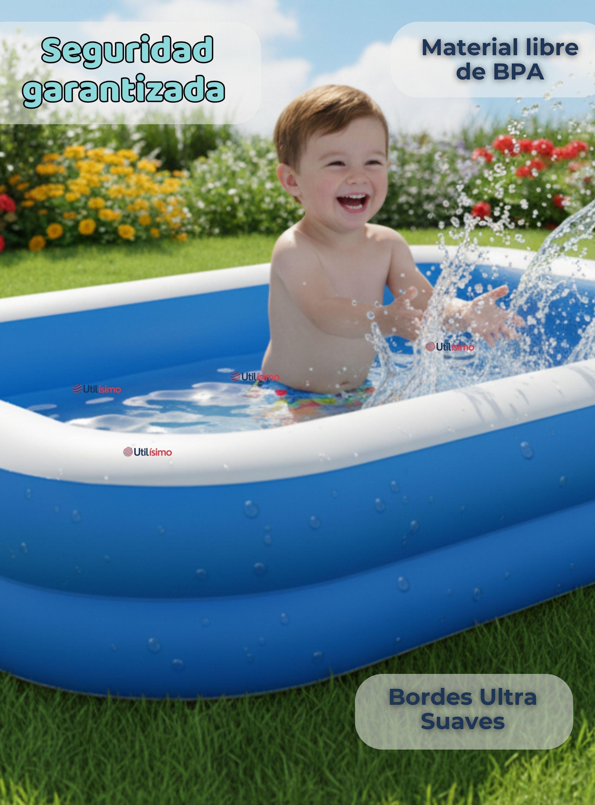 Piscina Inflable Rectangular 262x175x51 CM de Color Azul-6