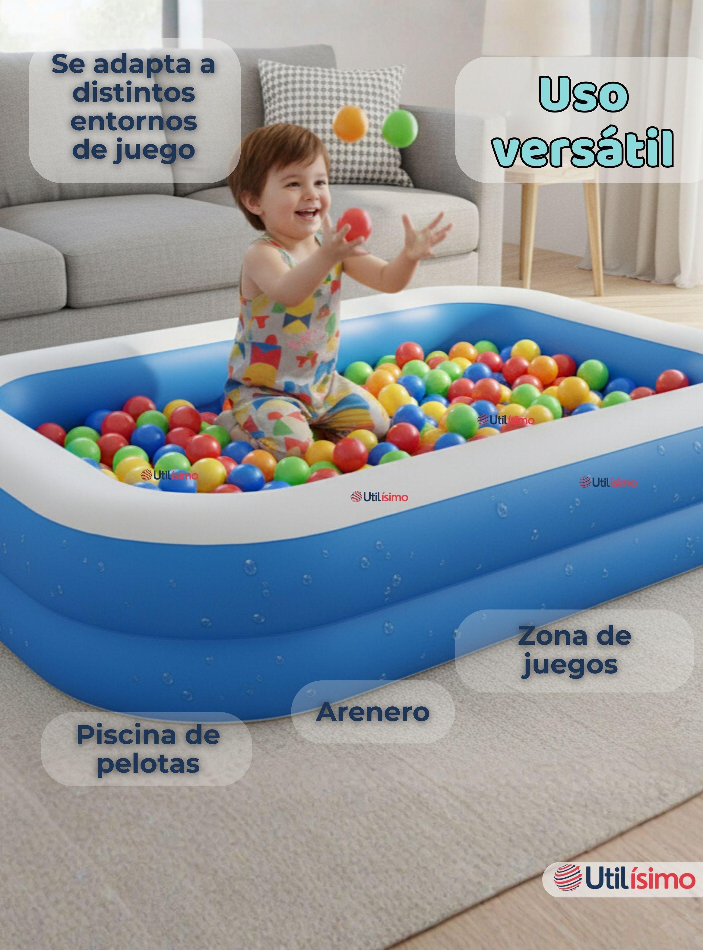 Piscina Inflable Rectangular 262x175x51 CM de Color Azul-7