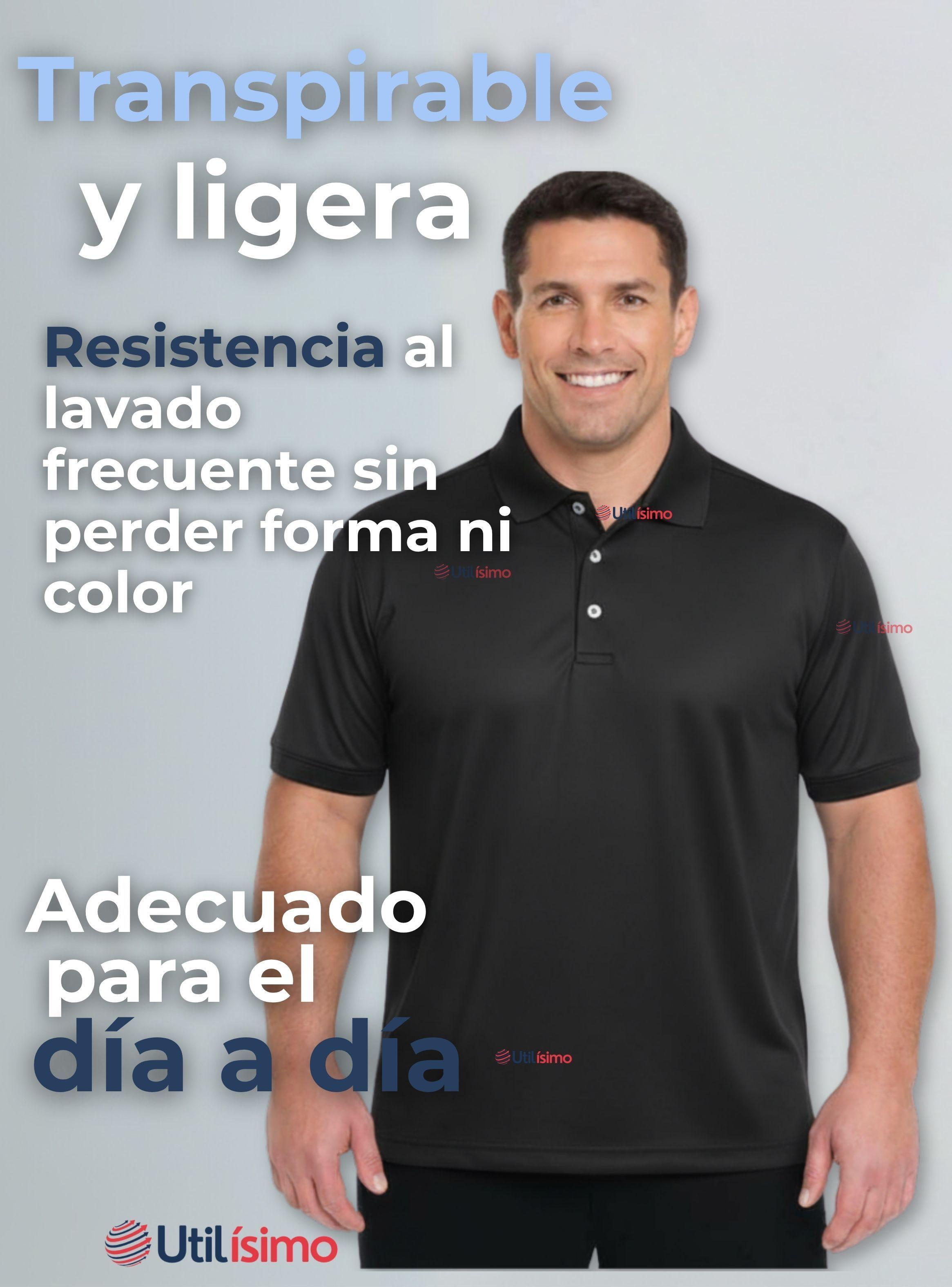 Polera Pique Premium 200g Manga Corta Algodón Textura Suave Chemise Negro Hombre-6