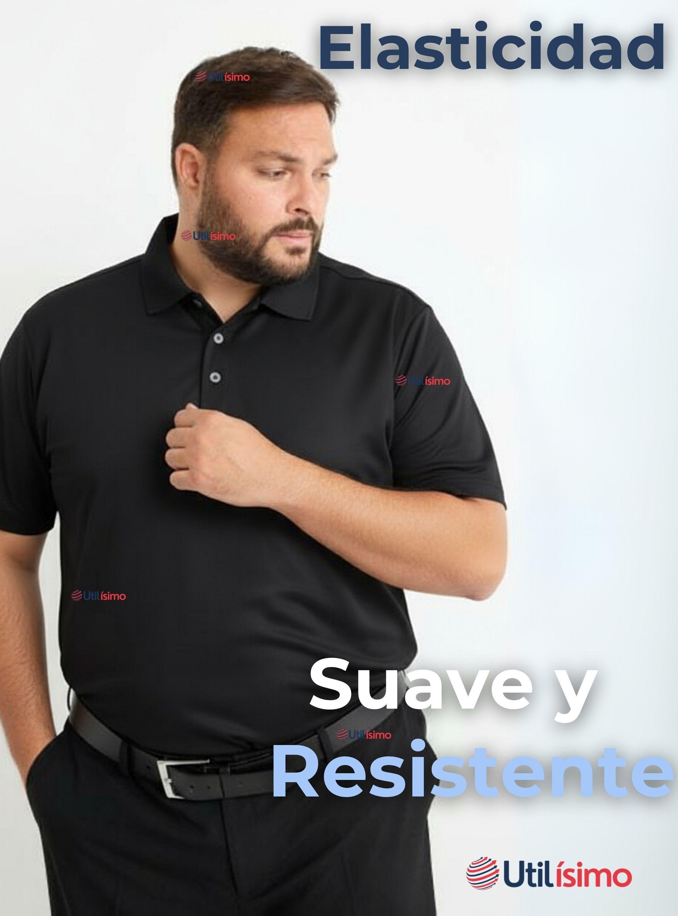 Polera Pique Premium 200g Manga Corta Algodón Textura Suave Chemise Negro Hombre-7