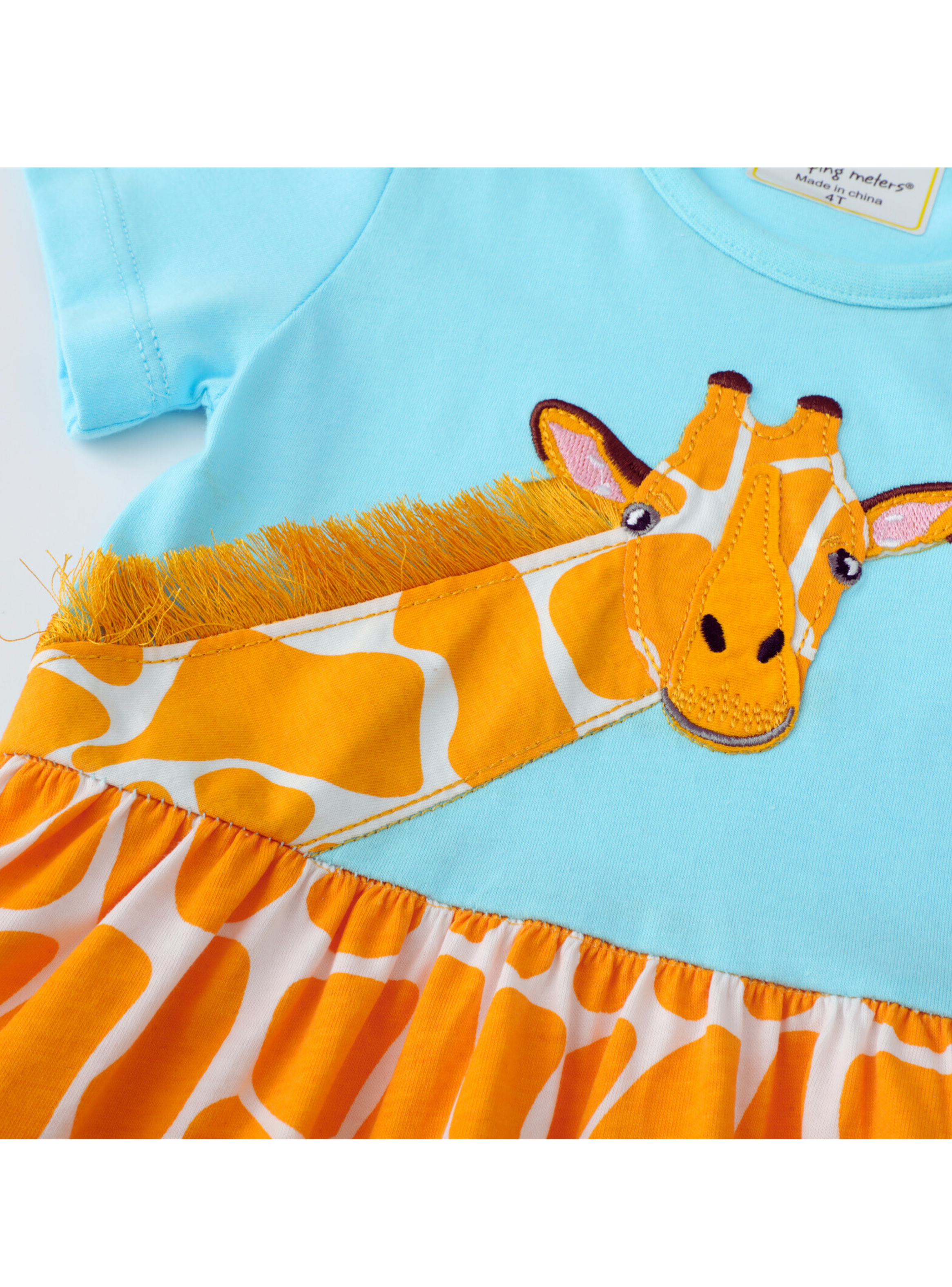 Vestido Manga Corta Niña Estampado Safari-4