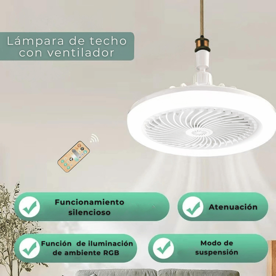Lampara Ventilador Luz RGB LED 30w con Control Remoto-6