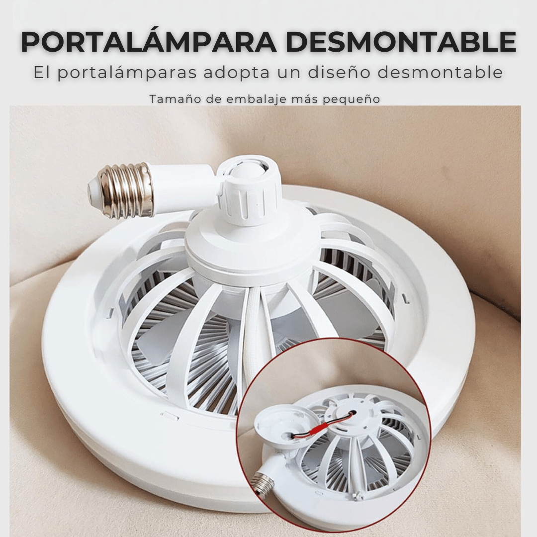 Lampara Ventilador Luz RGB LED 30w con Control Remoto-2