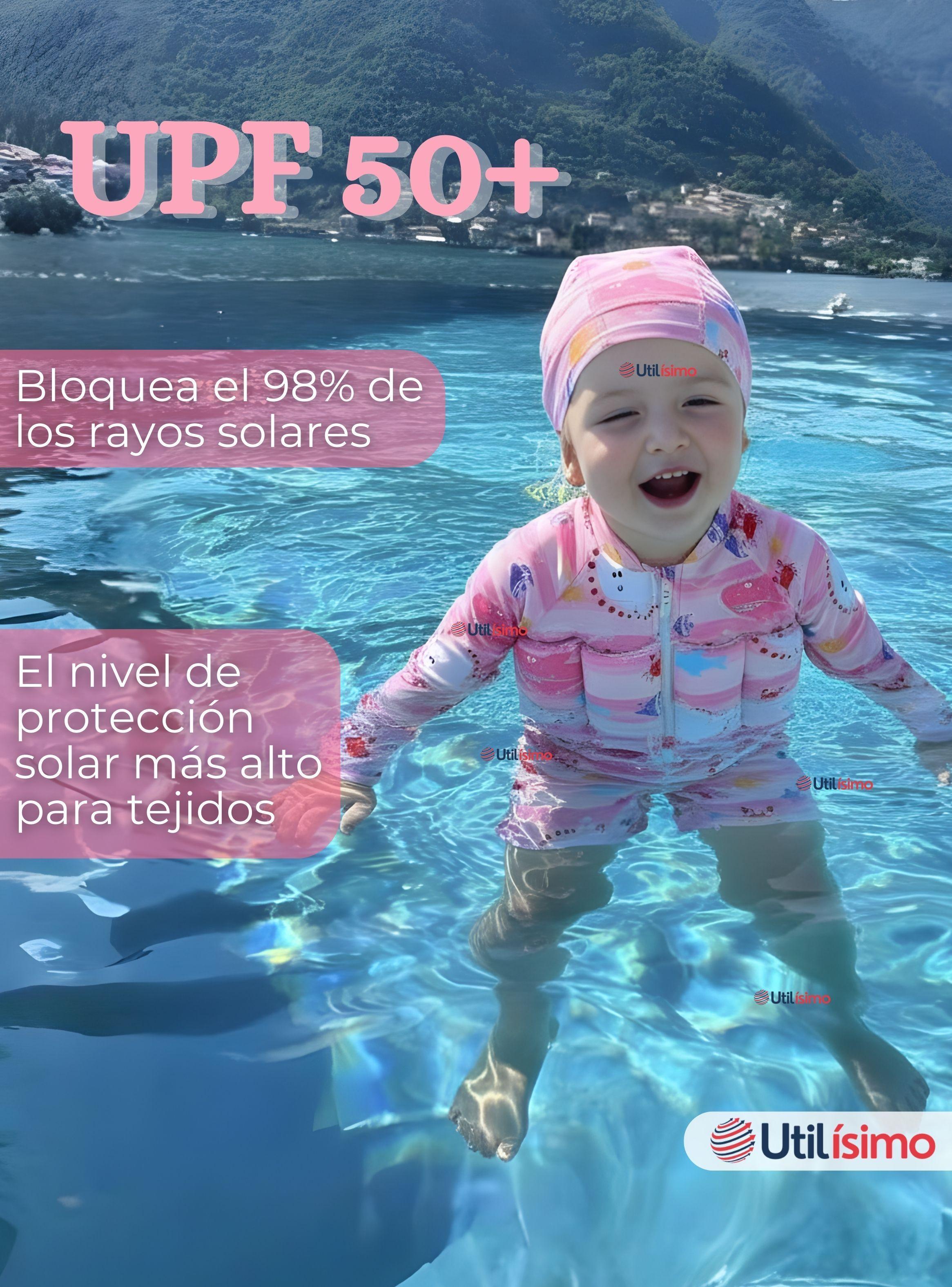 Traje de Baño Flotador Enterito Con Gorro 2 Piezas Niña 9 a 36 Meses Marine Fantasy-4