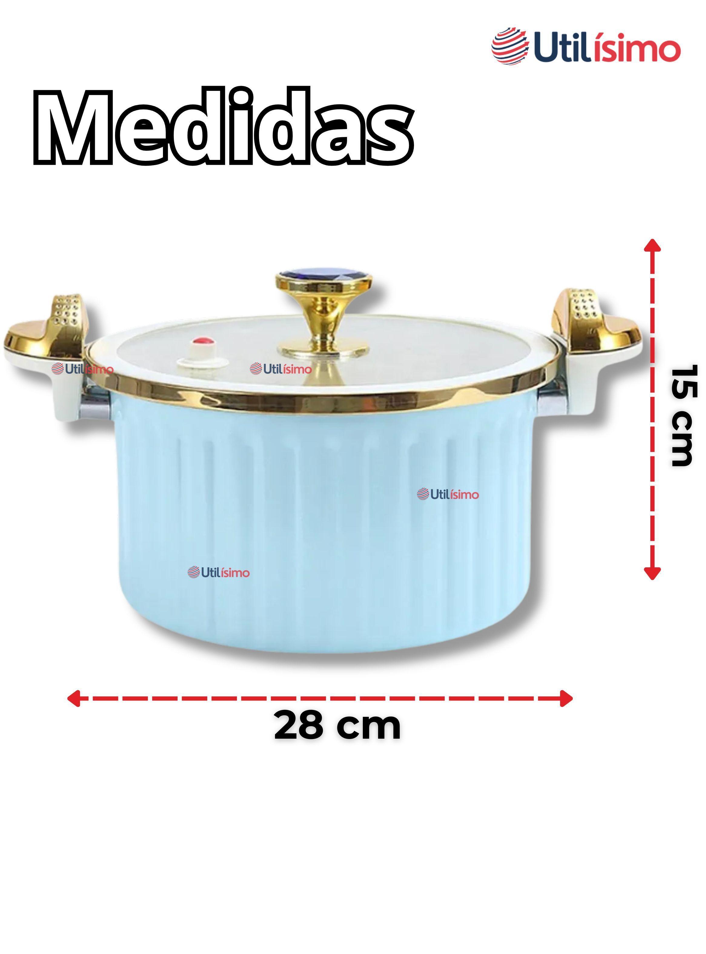 Olla de Micro Presión Esmalte Antiadherente Capacidad 12 Litros Color Azul-2