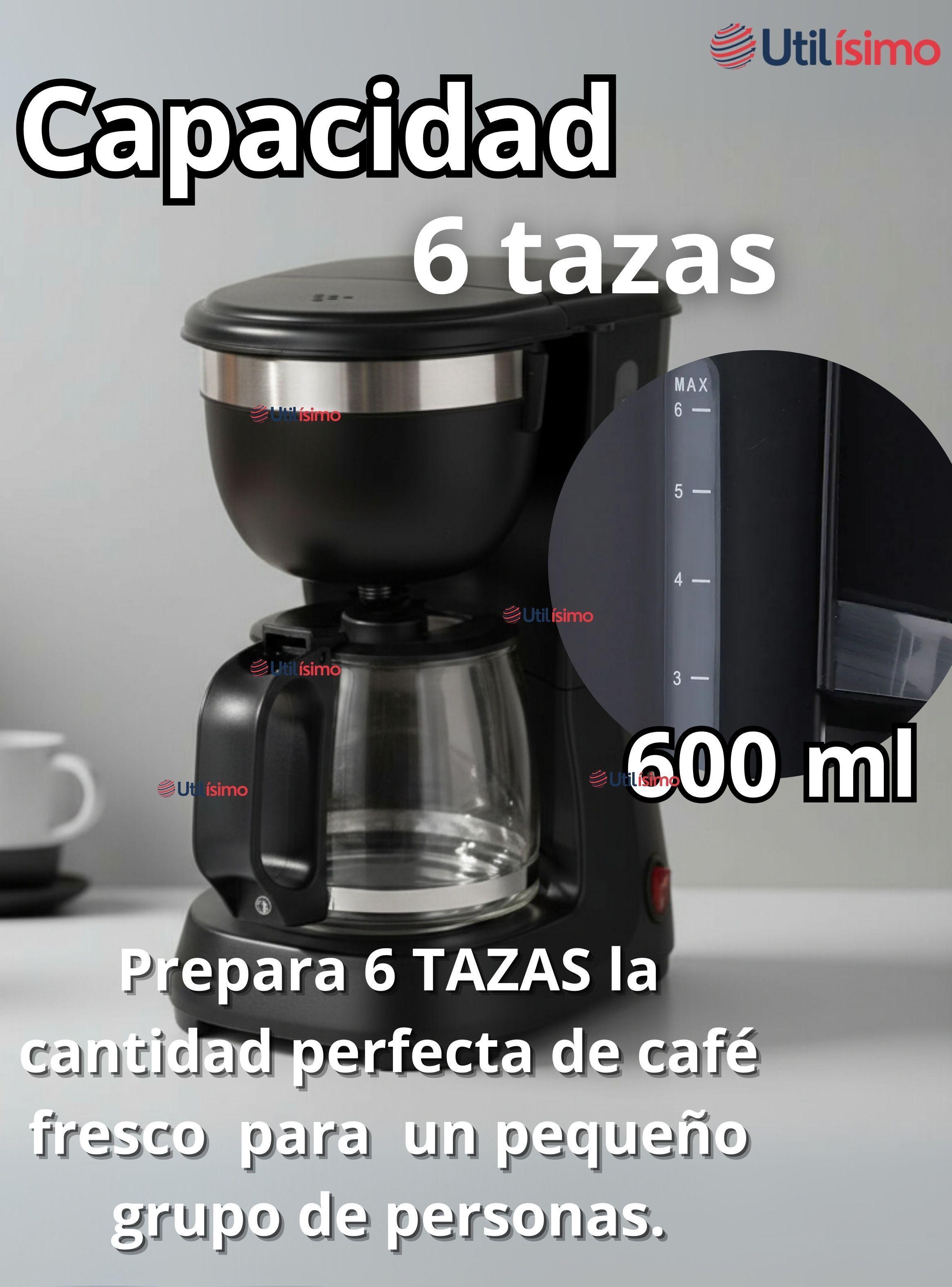 Cafetera Eléctrica 600W de Potencia Capacidad 6 Tazas Con Filtro Reutilizable-3