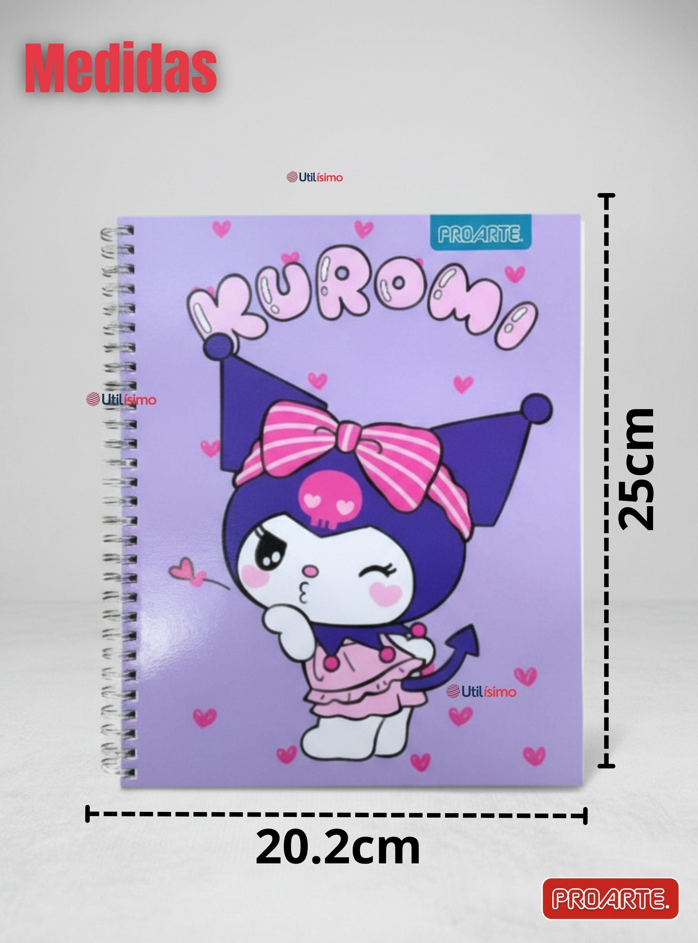 Pack 5 Cuadernos Universitarios Kuromi Style Proarte 7mm 100 Hojas Diseños Surtidos-2