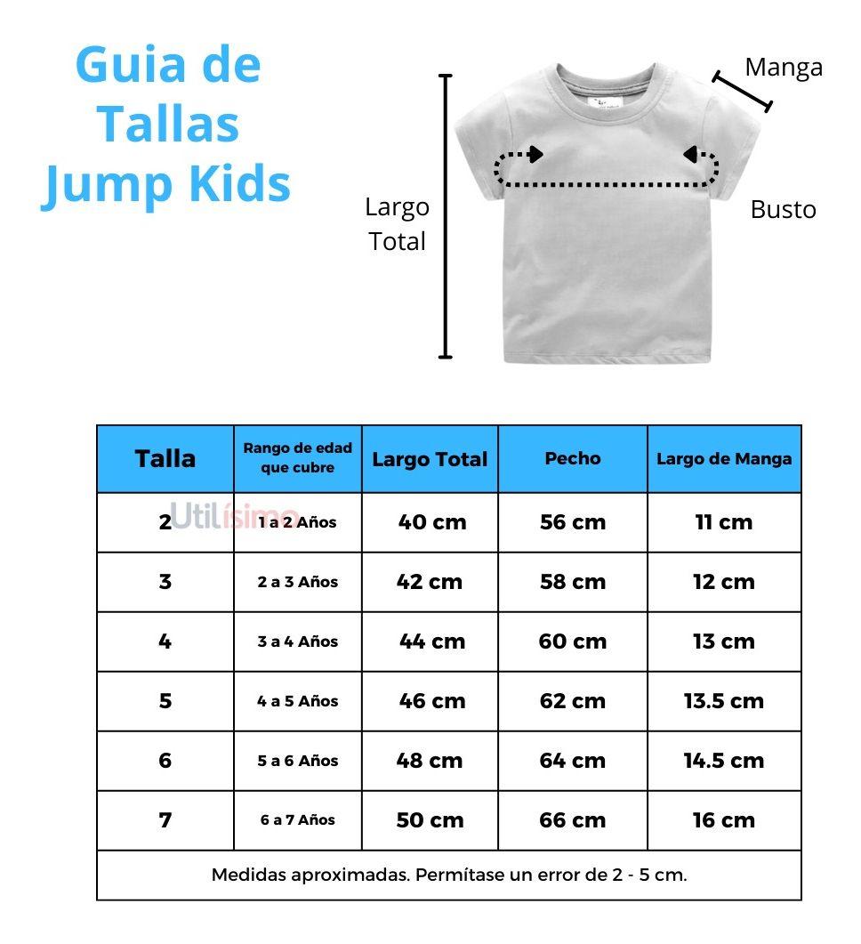 Poleras de Algodón Manga Corta para Niñas Jump Kids-4