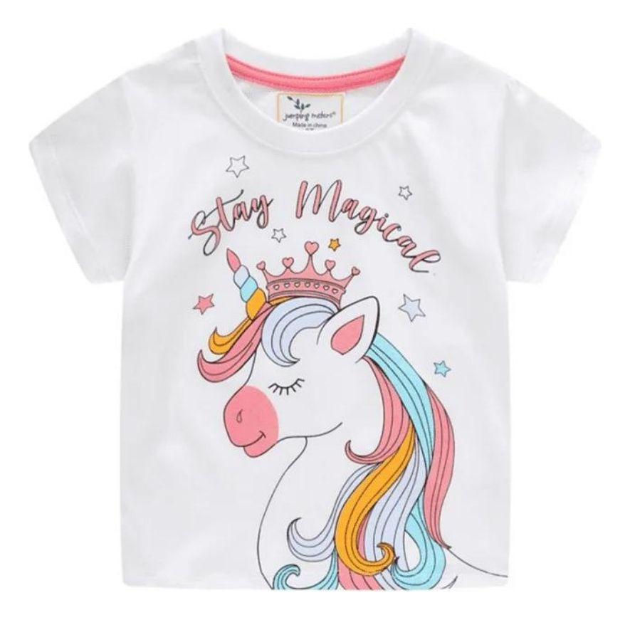 Poleras de Algodón Manga Corta para Niñas Jump Kids-0