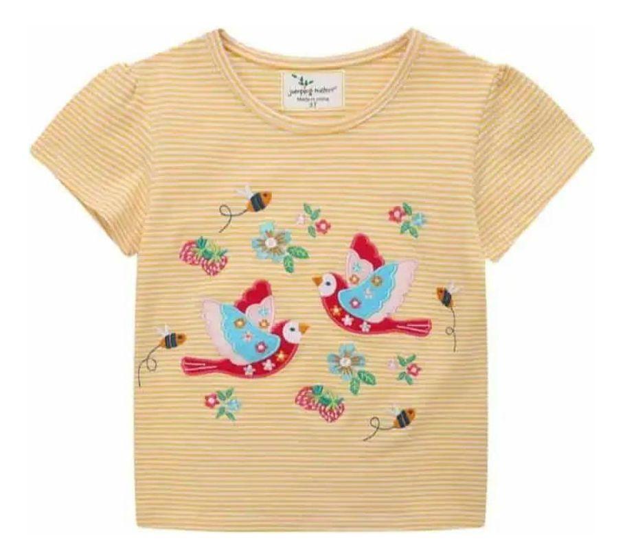 Poleras de Algodón Manga Corta para Niñas Jump Kids-0