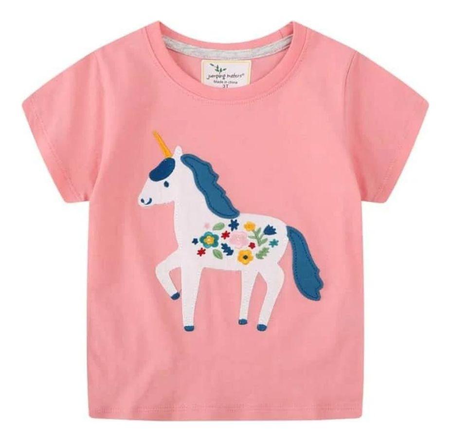 Poleras de Algodón Manga Corta para Niñas Jump Kids-0