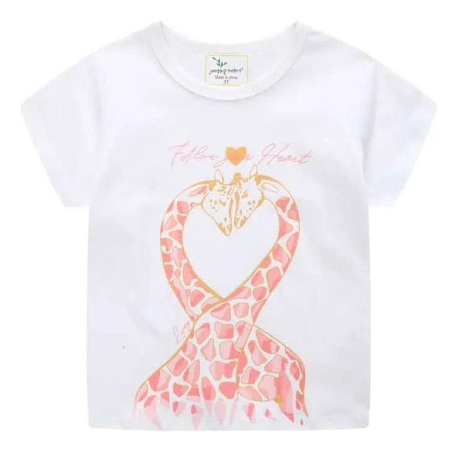 Poleras de Algodón Manga Corta para Niñas Jump Kids-0