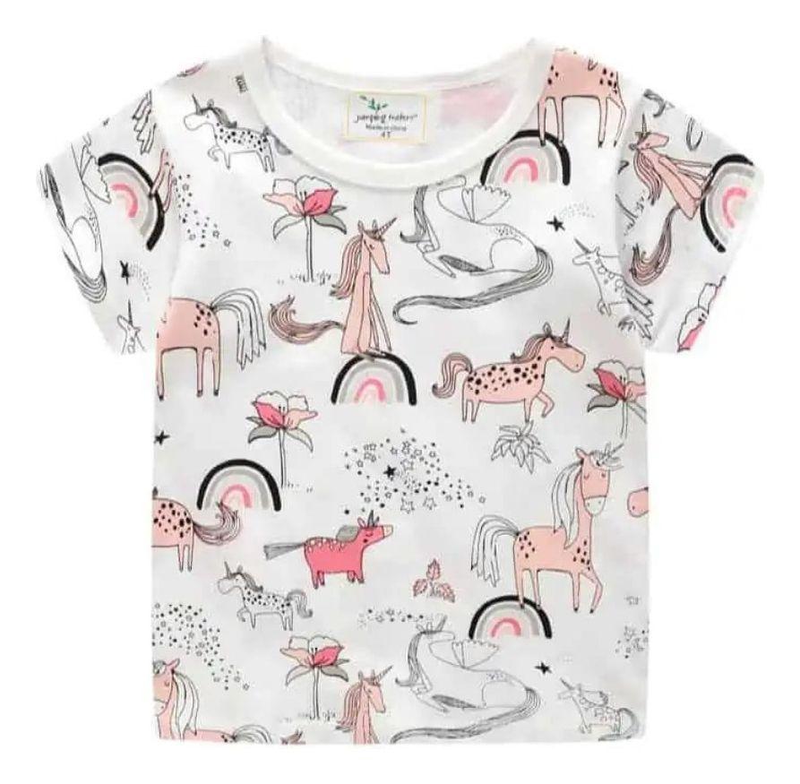 Poleras de Algodón Manga Corta para Niñas Jump Kids-0