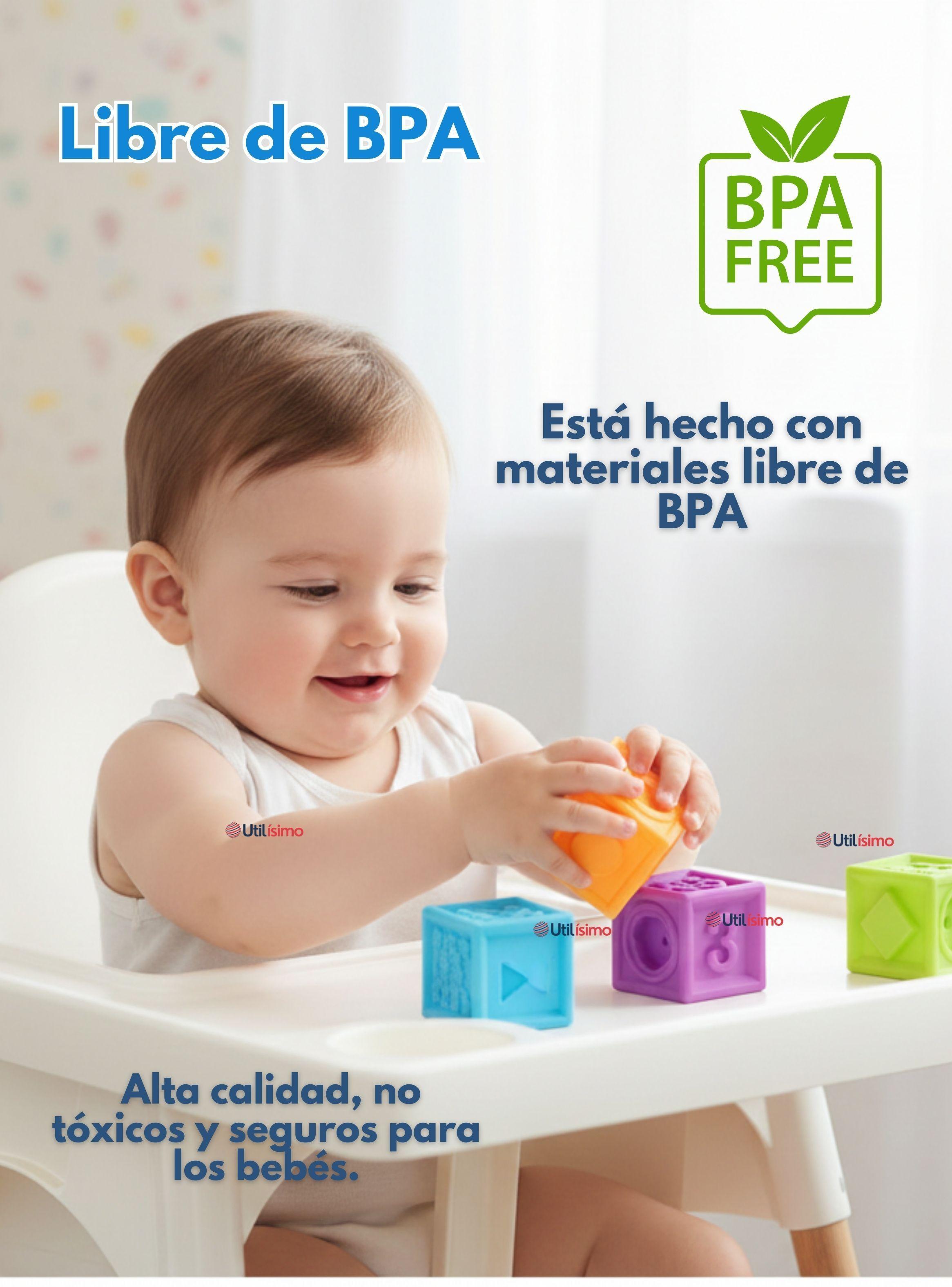 Set 8 Bloques Sensoriales De Silicona Con Números Juguete para Bebé-3