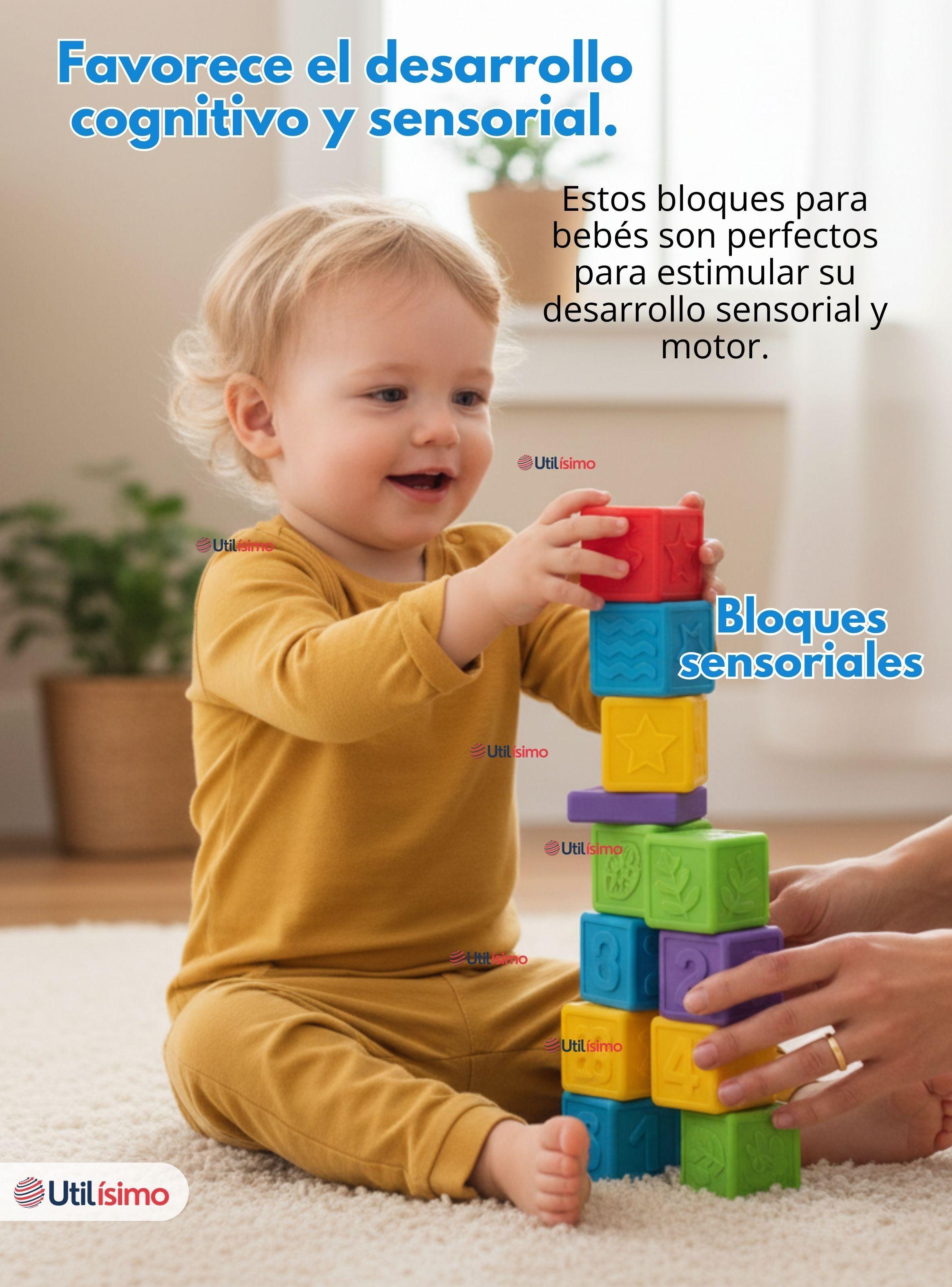 Set 8 Bloques Sensoriales De Silicona Con Números Juguete para Bebé-6