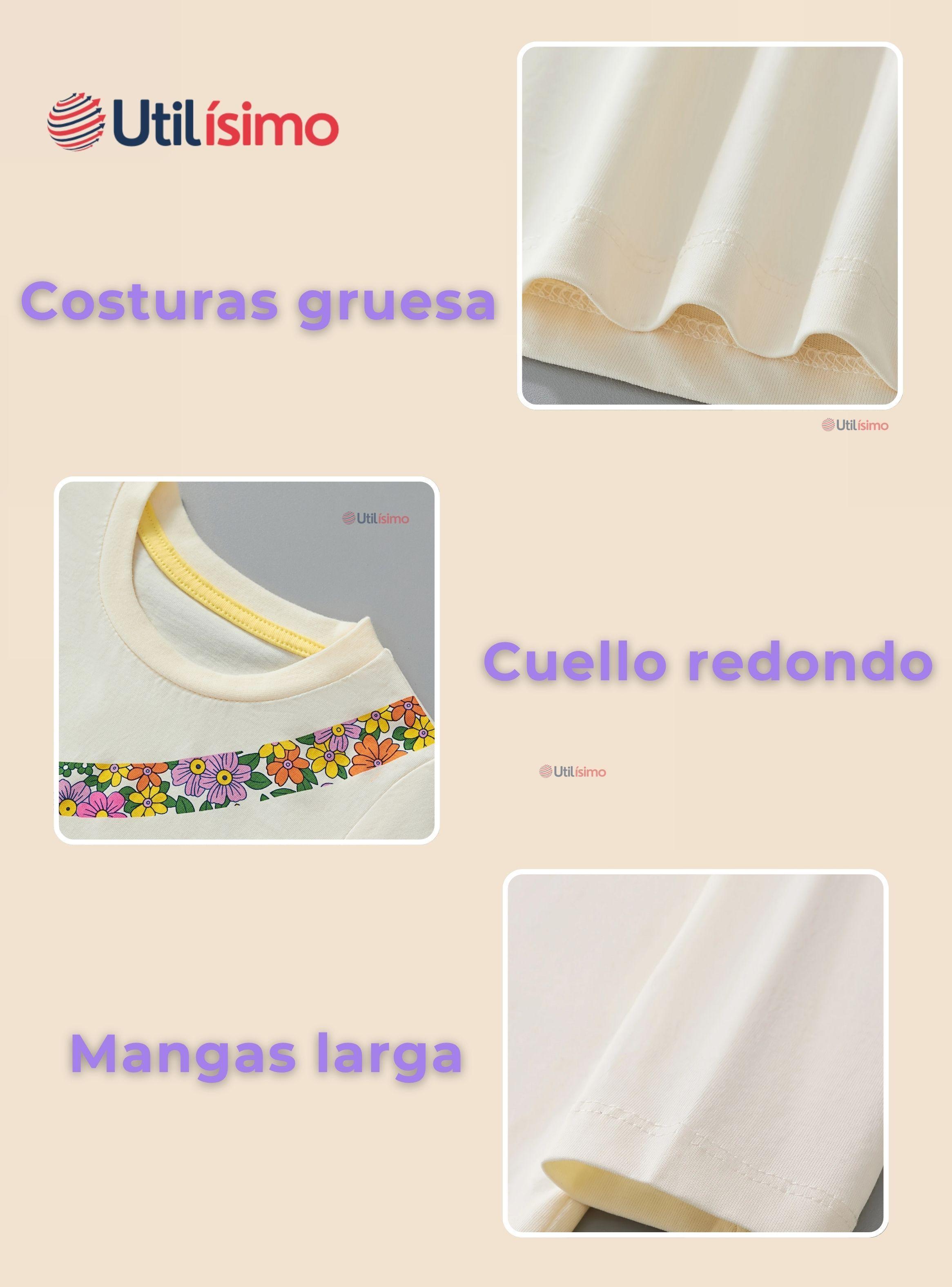 Polera Algodón Manga Larga Niña Camiseta Guitarra Blanco-3