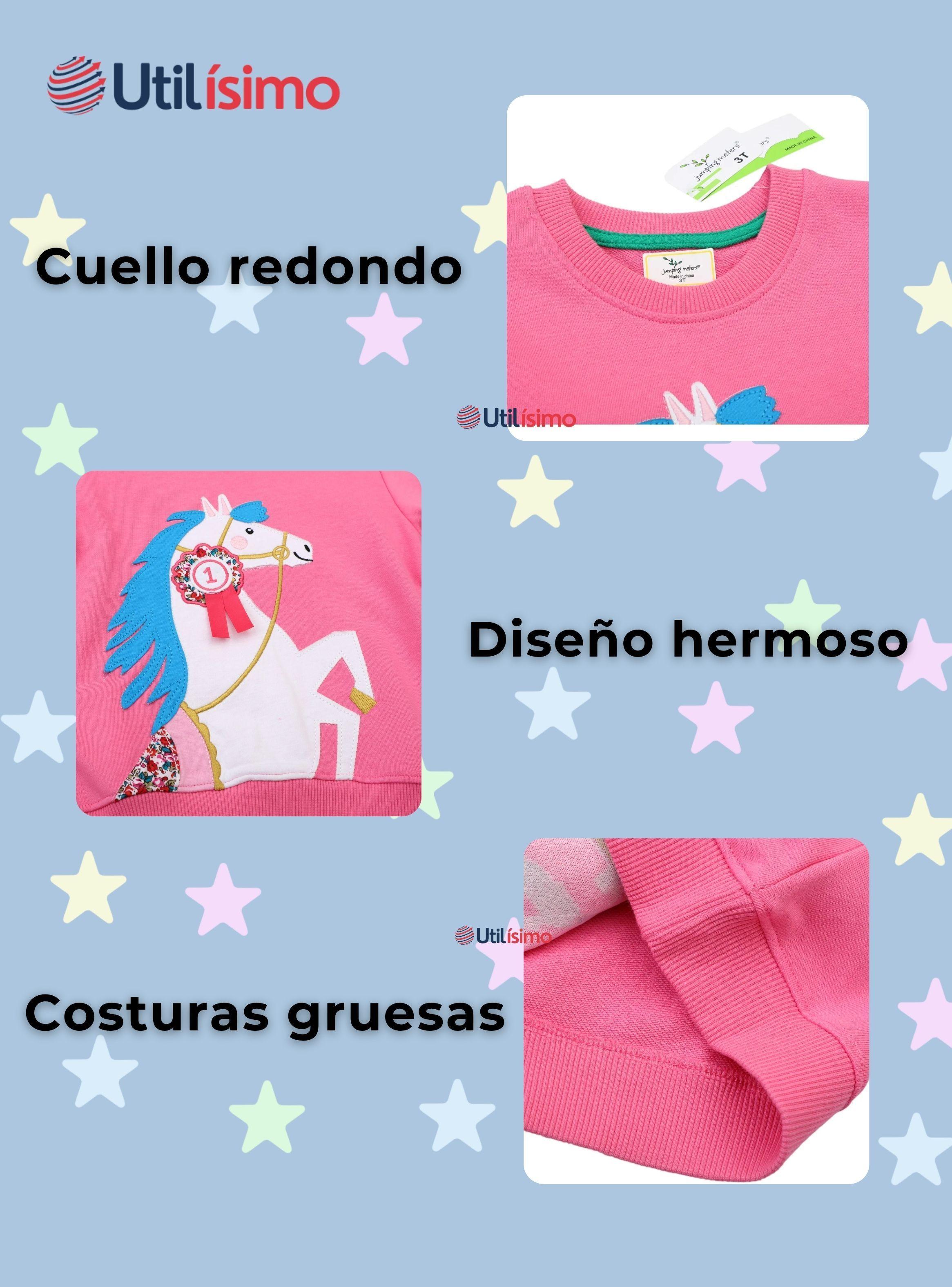 Polerón Algodón Cuello Redondo Niña Fucsia Unicornio-3