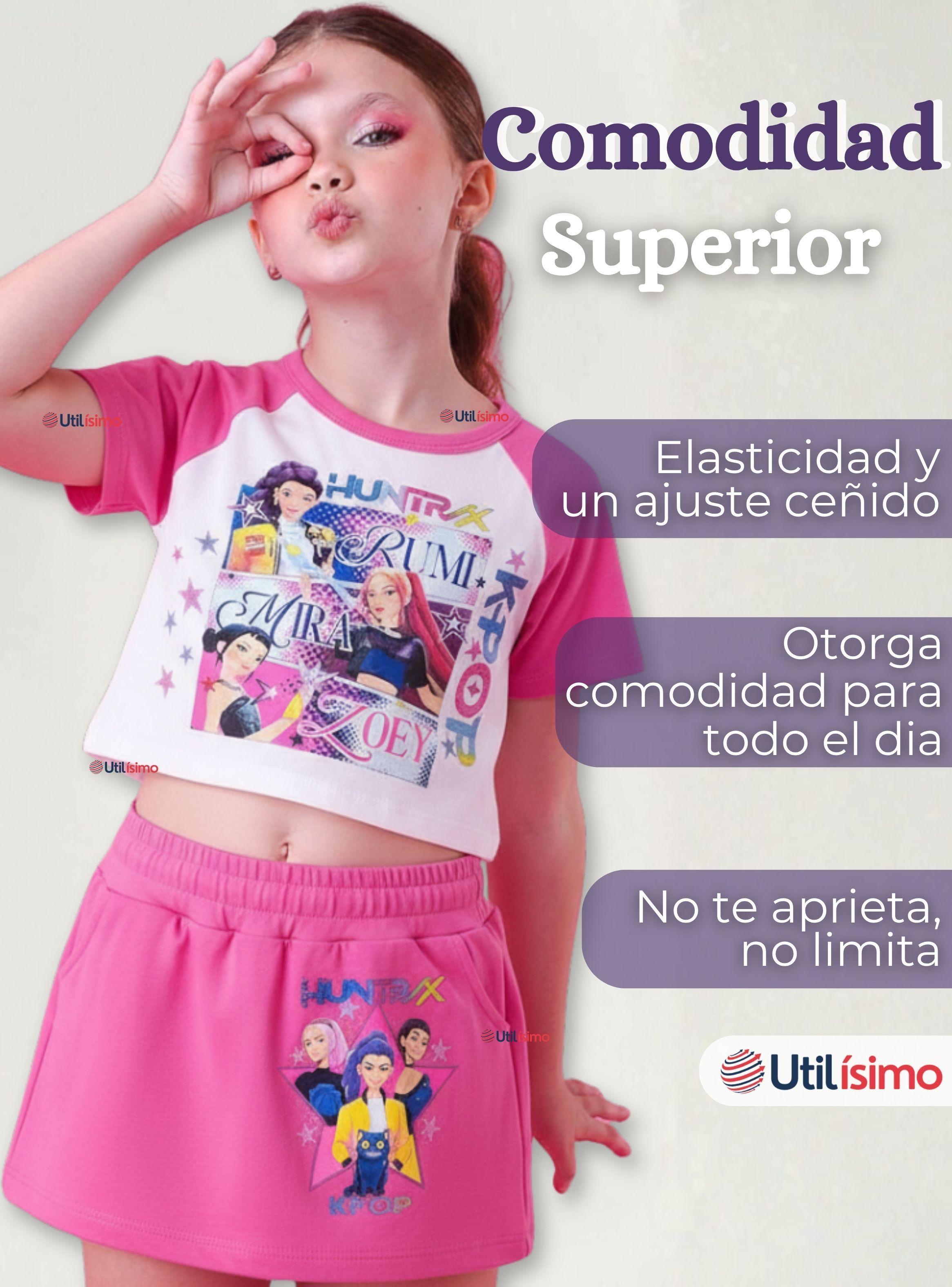 Pack 2 Conjuntos Huntrix  Algodón Crop Top Falda Short Niña HUNTR/X Demon Hunters Rumi Mira Zoey-6