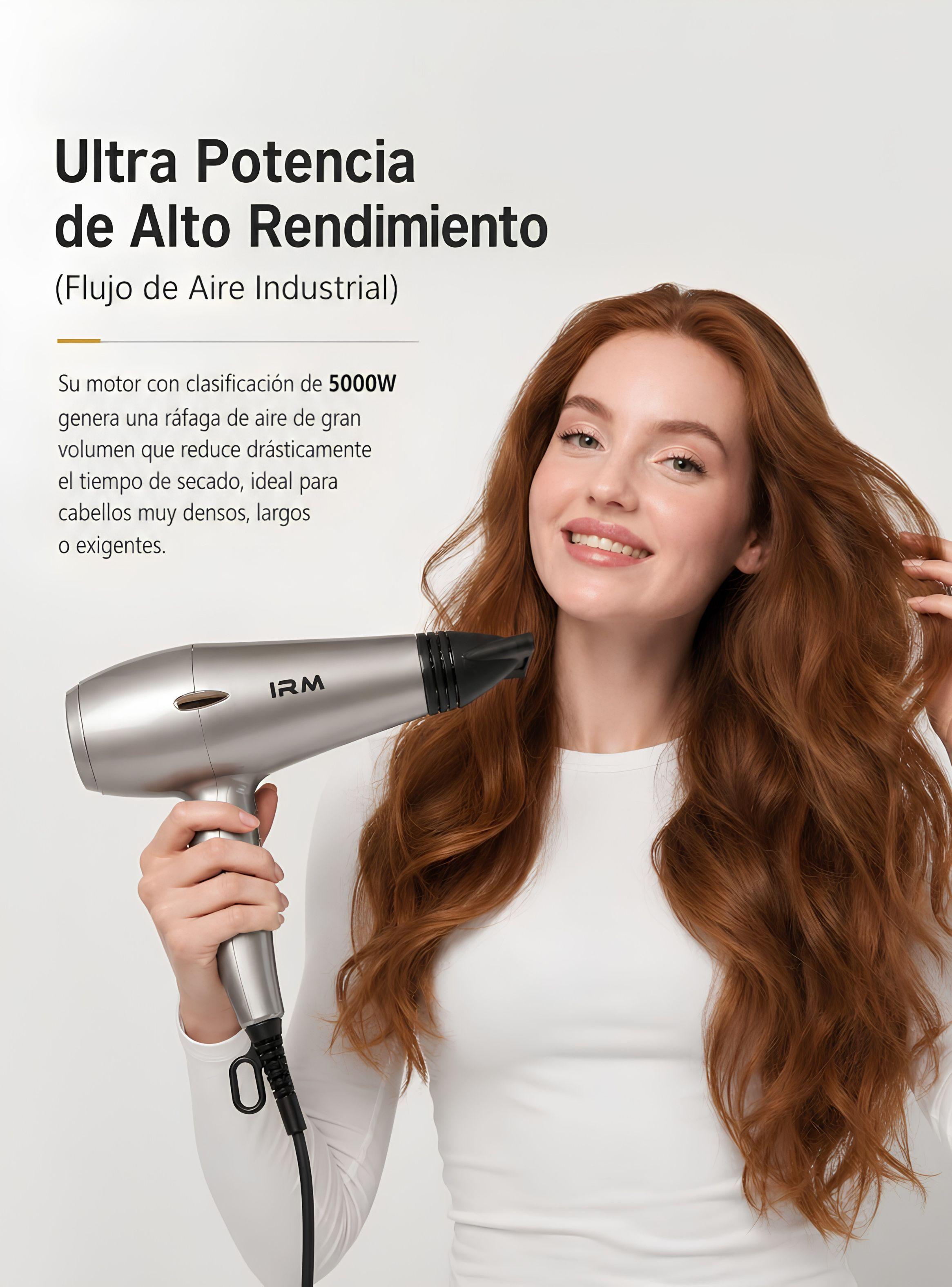 Secador de cabello Profesional 5000w con Difusor Potencia y Estilo Plateado-3