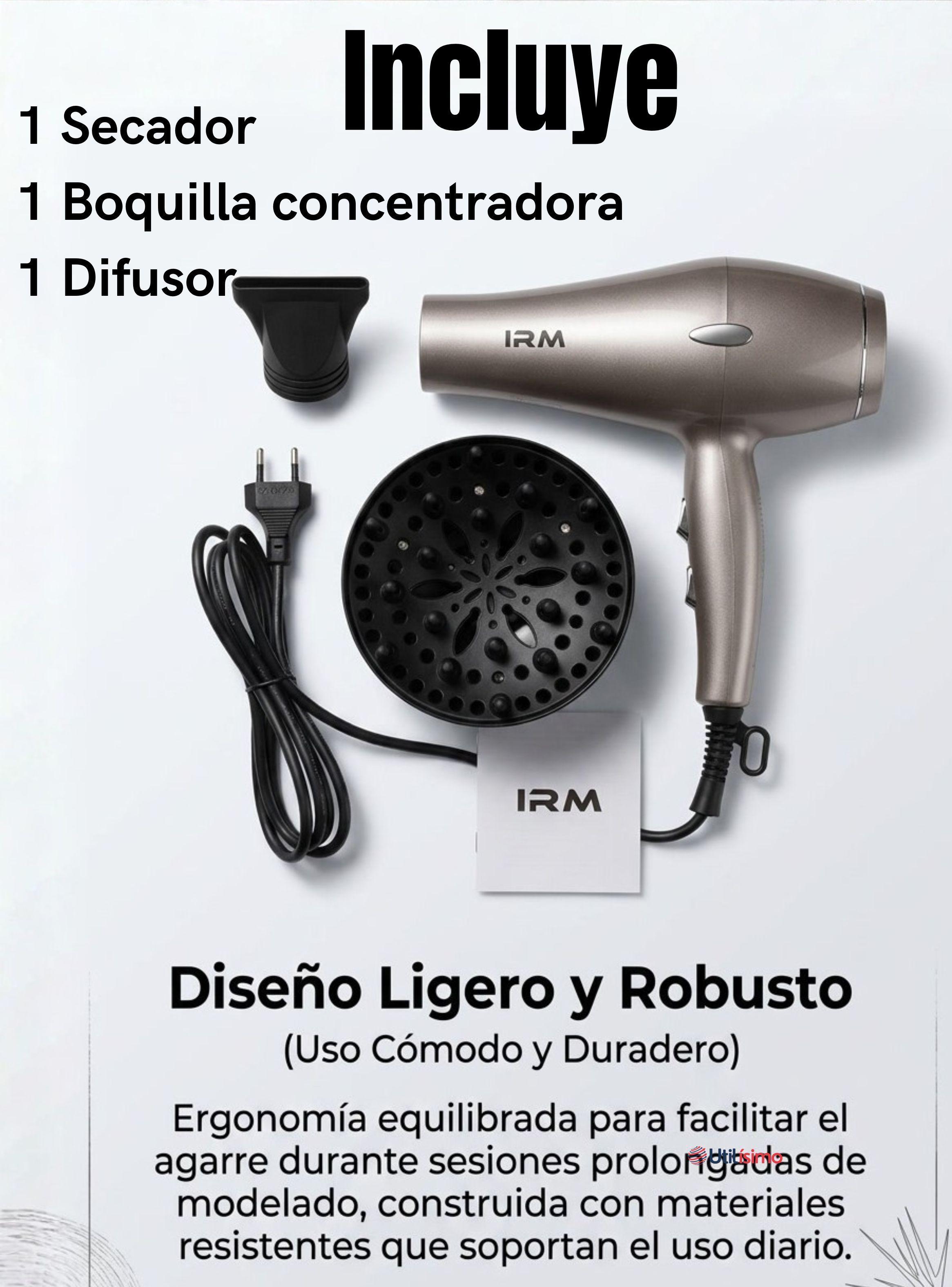 Secador de cabello Profesional 5000w con Difusor Potencia y Estilo Plateado-2