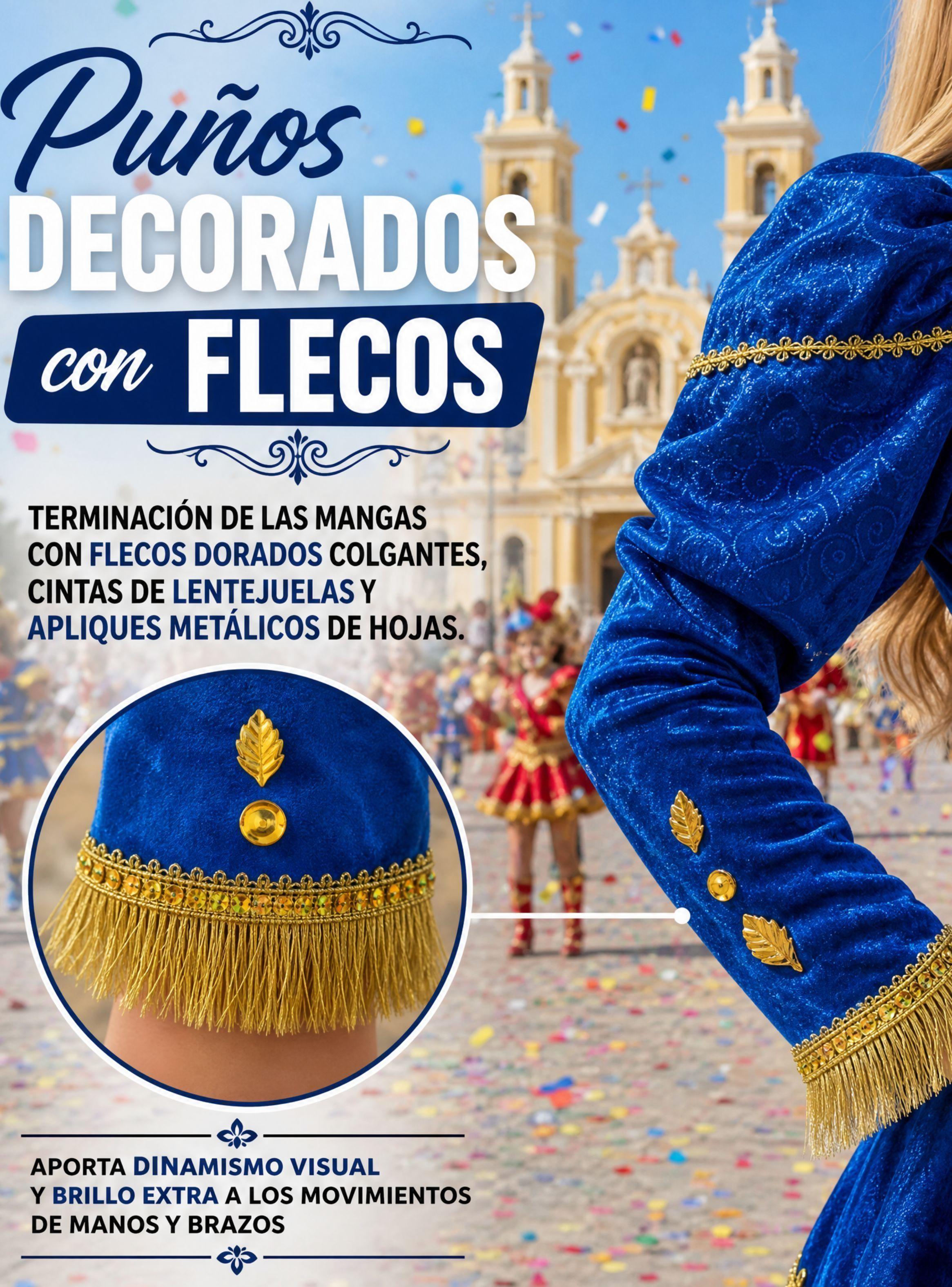 Traje Caporal 2 Piezas Azul Típico Tradicional Juvenil Fiestas Patrias-6