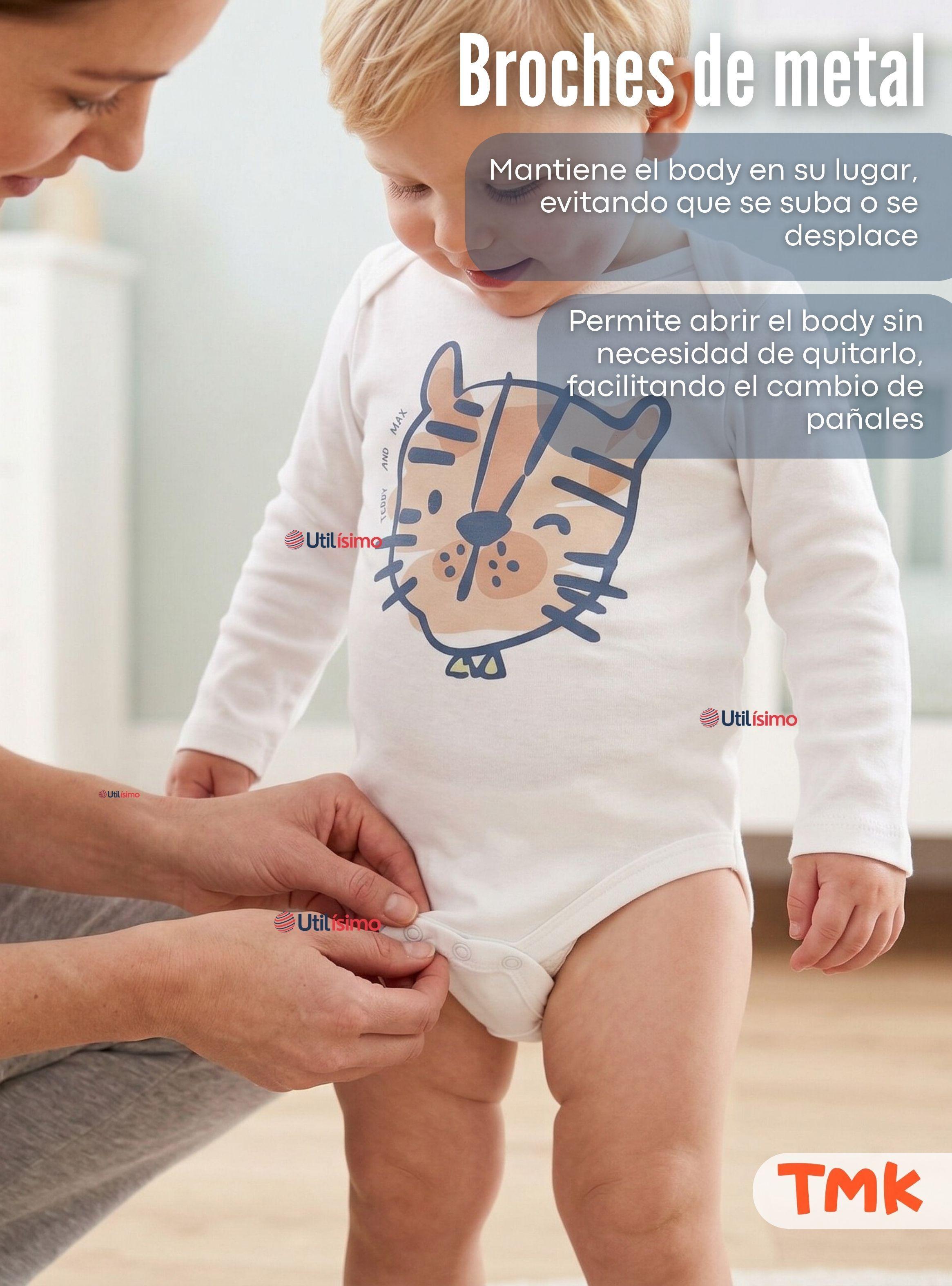 Pack 5 Bodys Manga Larga 100% Algodón Bebé Niño Wild Tiger-7