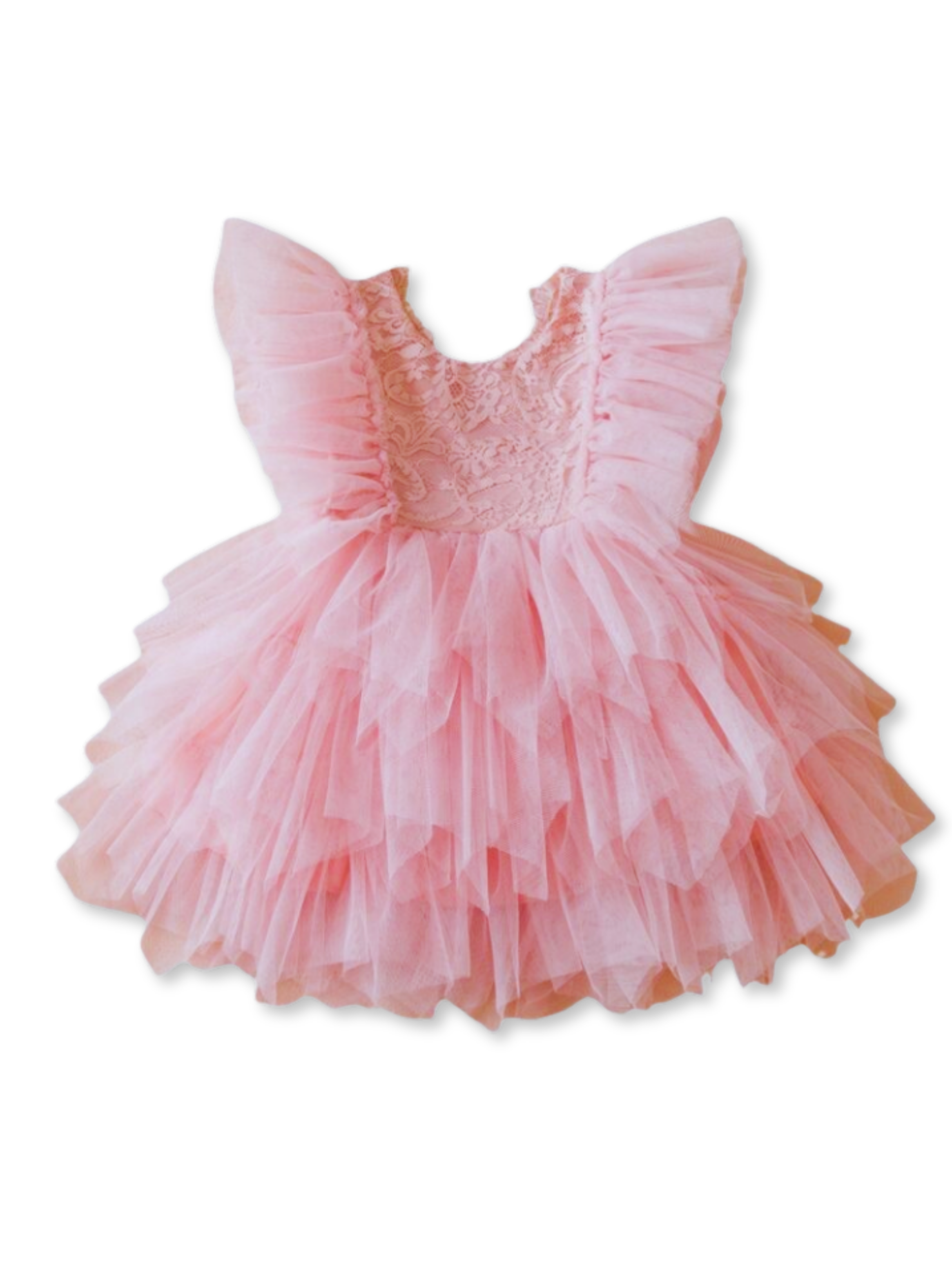 Vestido De Fiesta De Encaje Y Tul Niñas 6 meses a 4 años Princess Pink-0