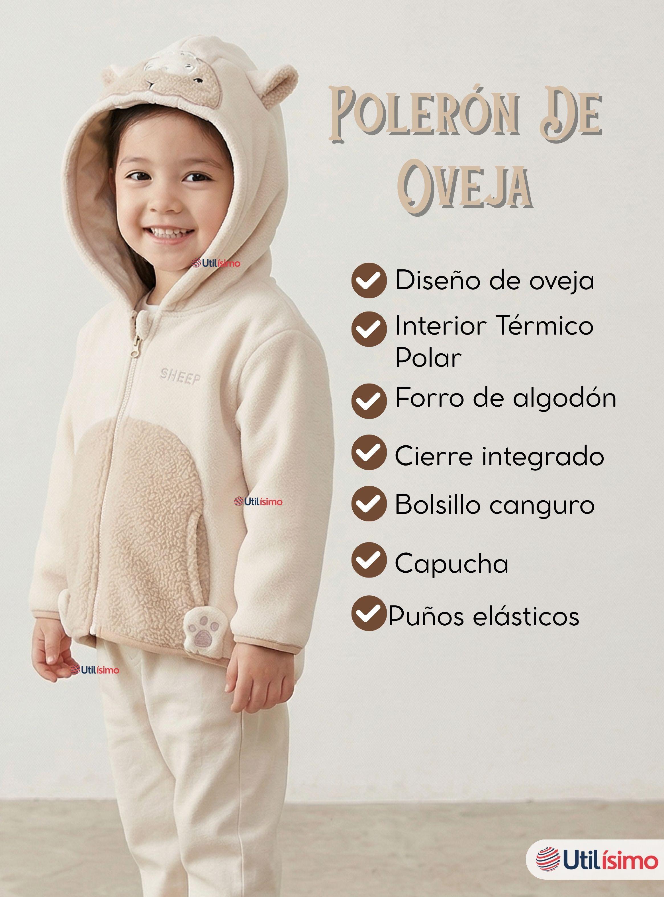 Polerón Polar Con Capucha Invierno para Bebé Niña Fluffy Sheep-3