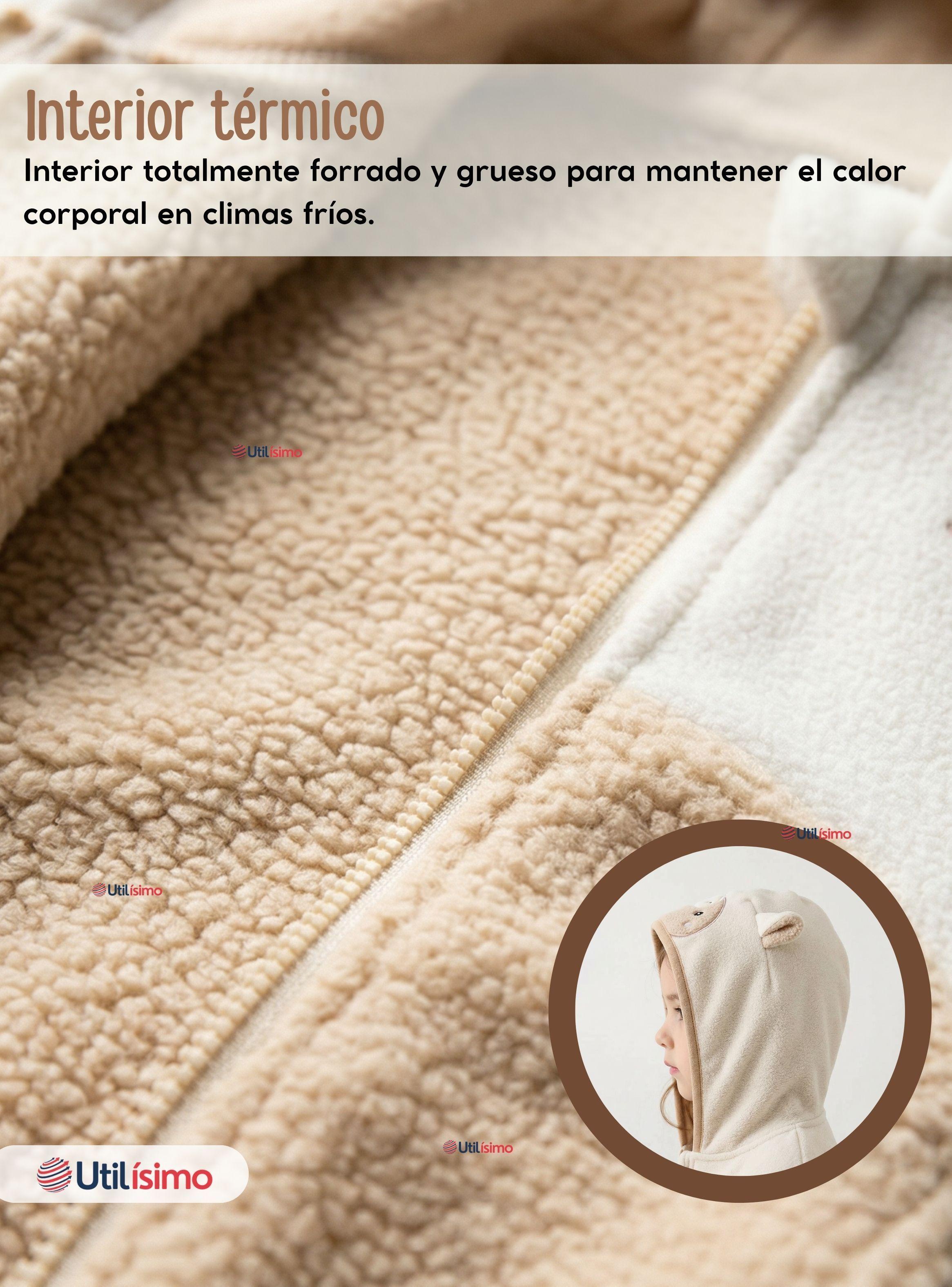 Polerón Polar Con Capucha Invierno para Bebé Niña Fluffy Sheep-6