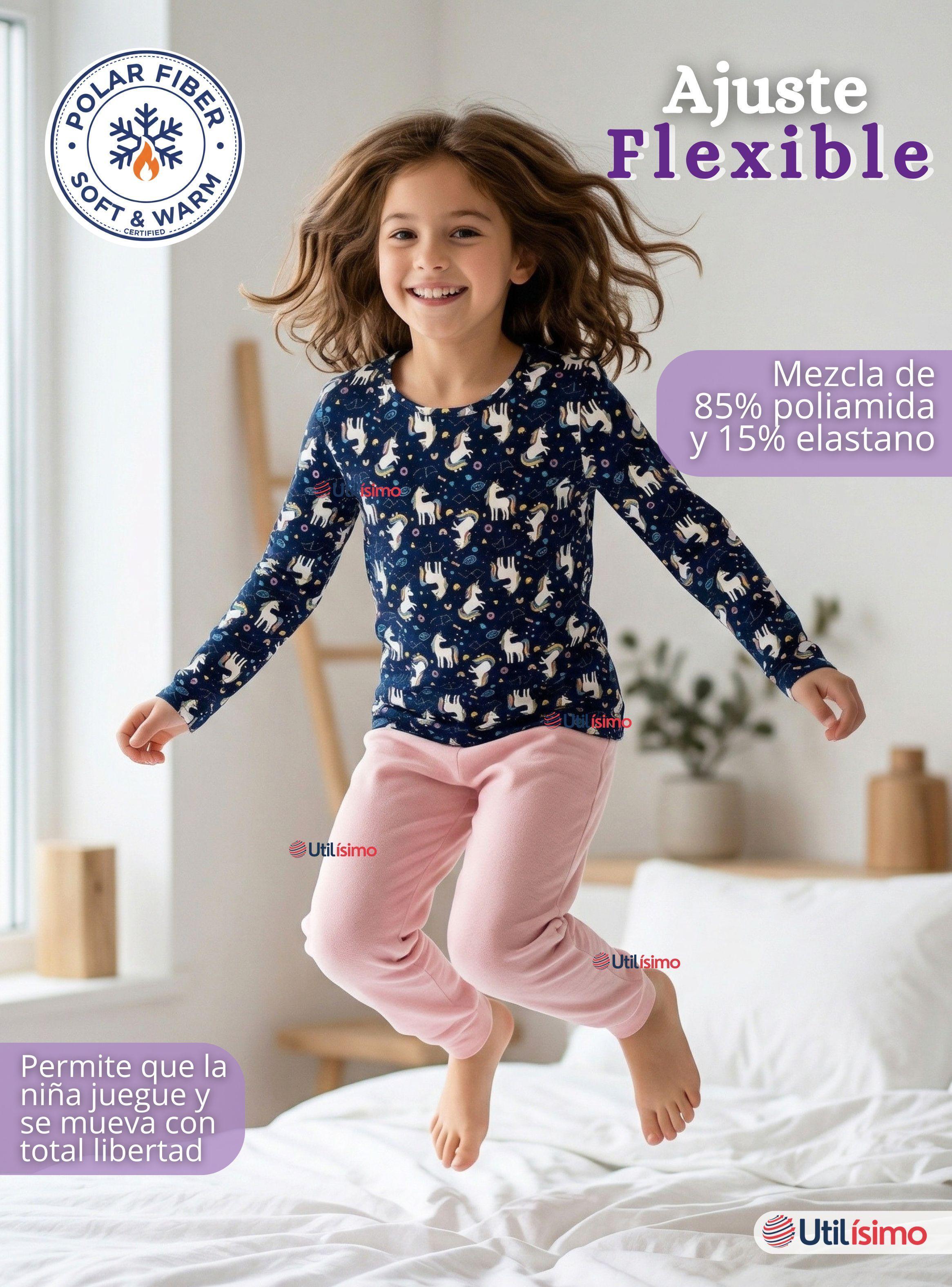 Pack 3 Camisetas Poleras Polar Primera Capa Basica Pijama Manga Larga Diseños Surtidos de Niña-6