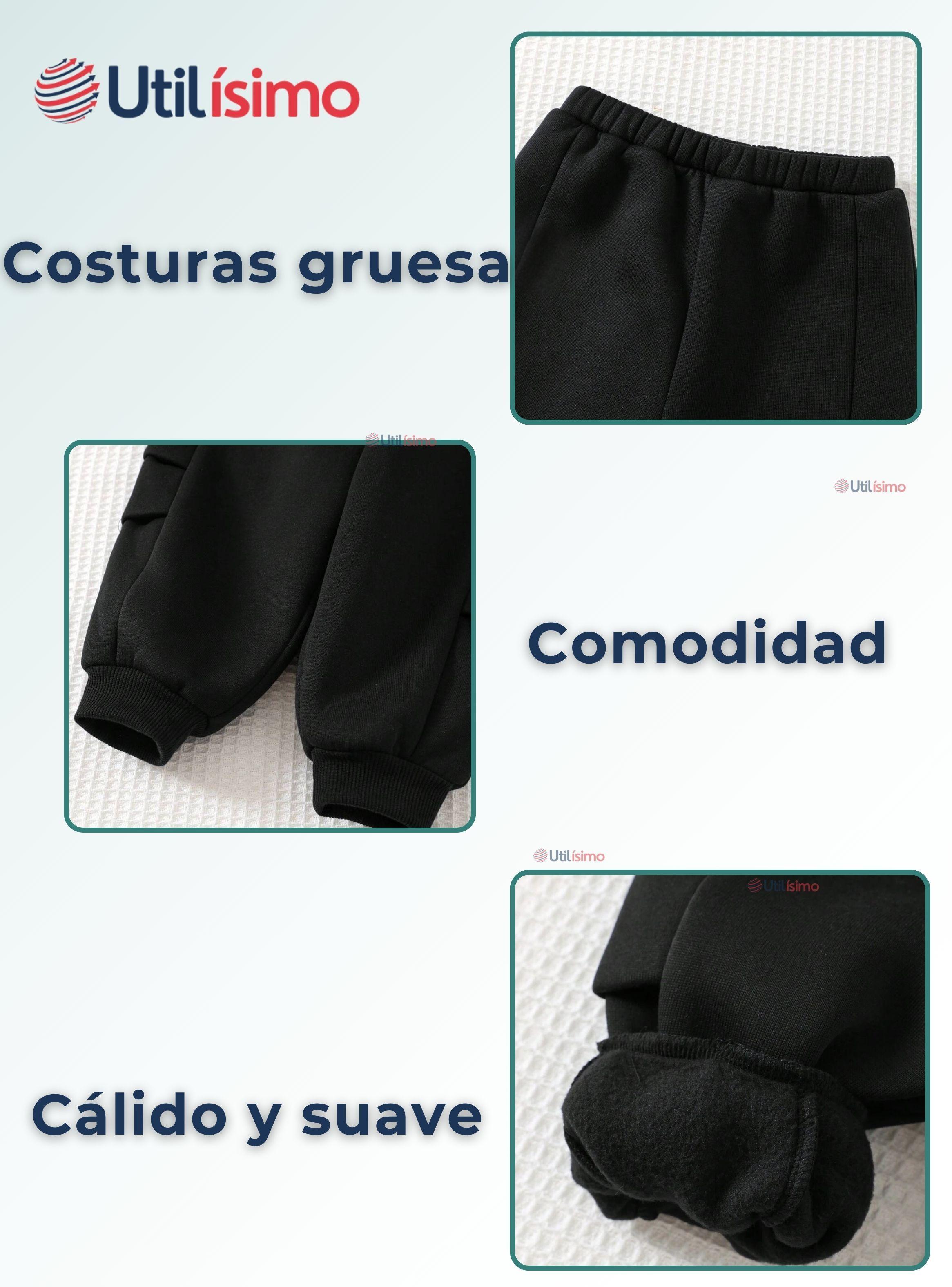 Buzo Forrado de Polar Niños Pantalón Negro-3