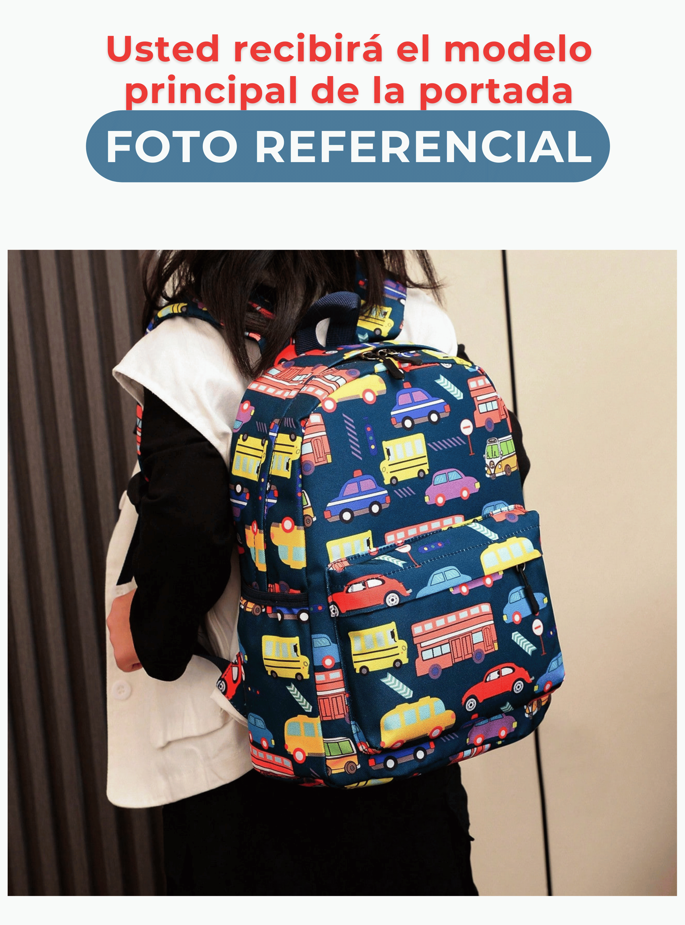 Mochila Infantil 2 a 4 años Jardín Escuela 33cm Niño Niña Celeste Cars-2