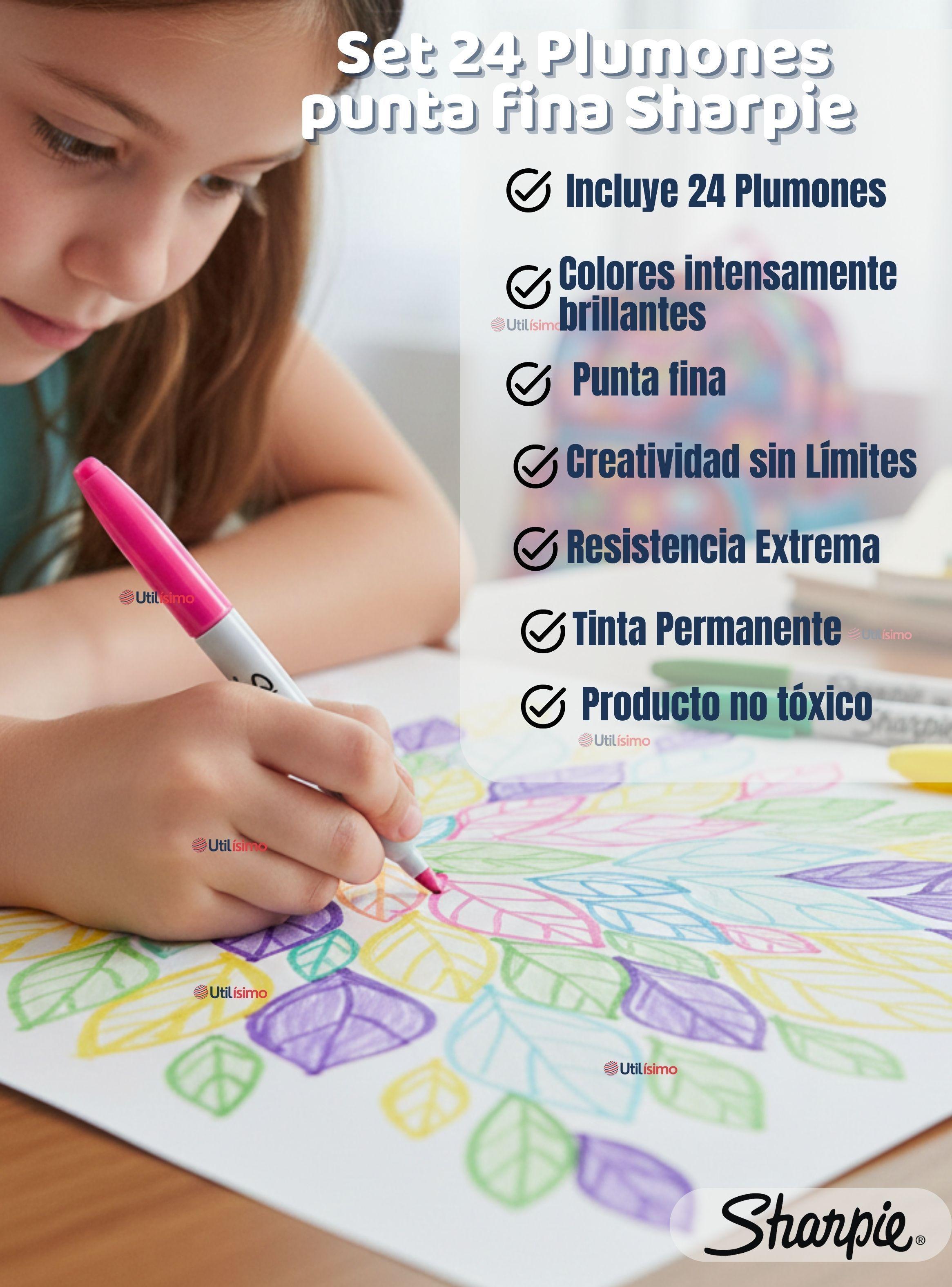 Set 24 Plumones Sharpie Punta Fina Marcadores en Colores Surtidos-2