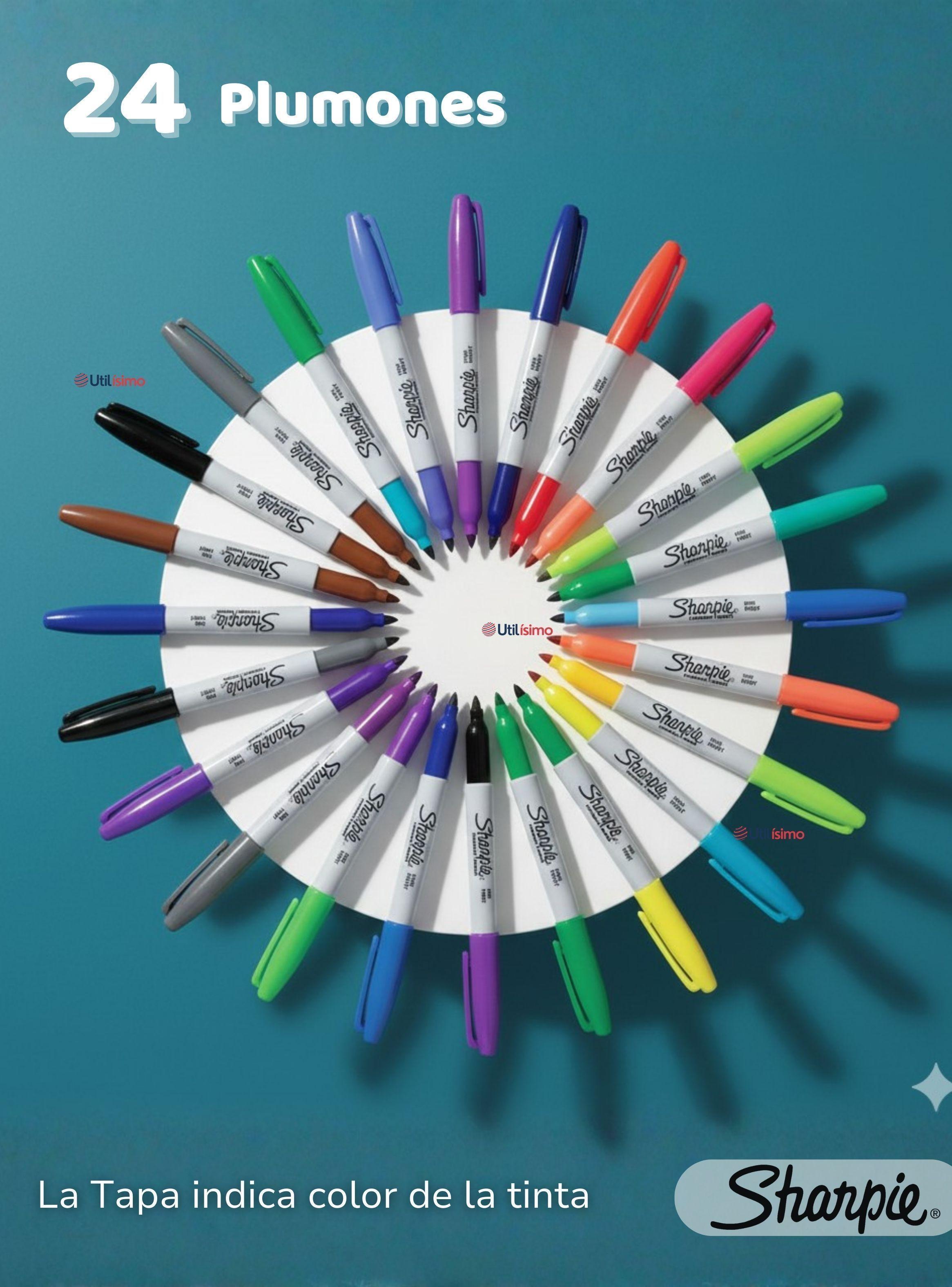 Set 24 Plumones Sharpie Punta Fina Marcadores en Colores Surtidos-3