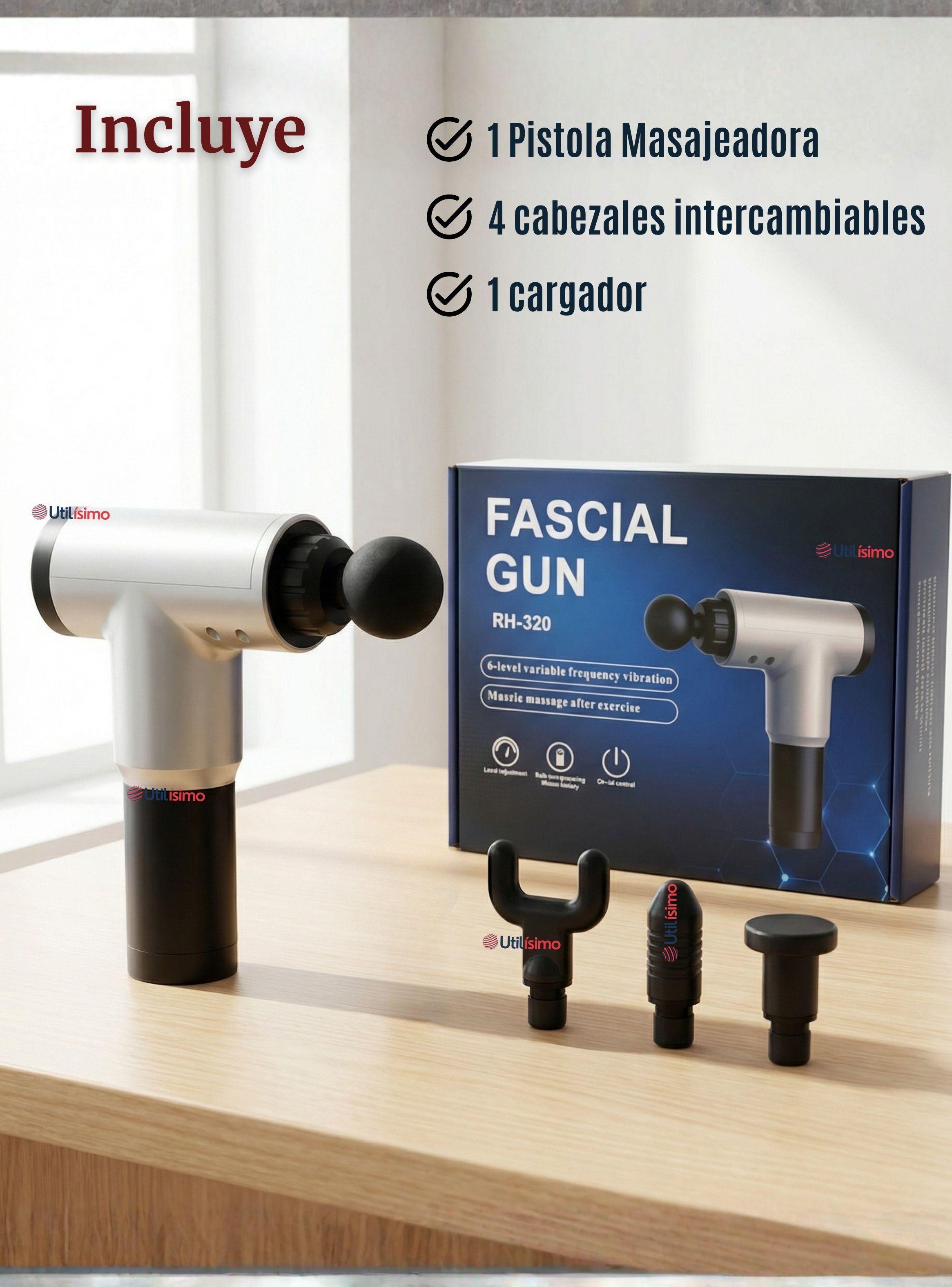 Masajeador Muscular Kinesgun Pistola Maquina Para Masajes Gris-3