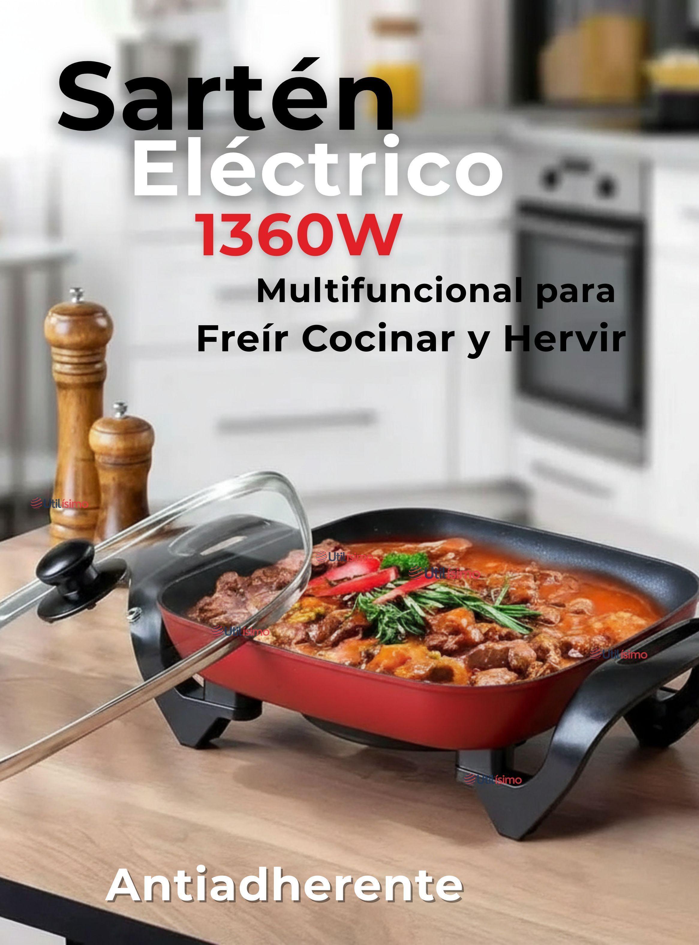 Sartén Eléctrico Multifuncional 1360W de Potencia Ollas Antiadherente-3