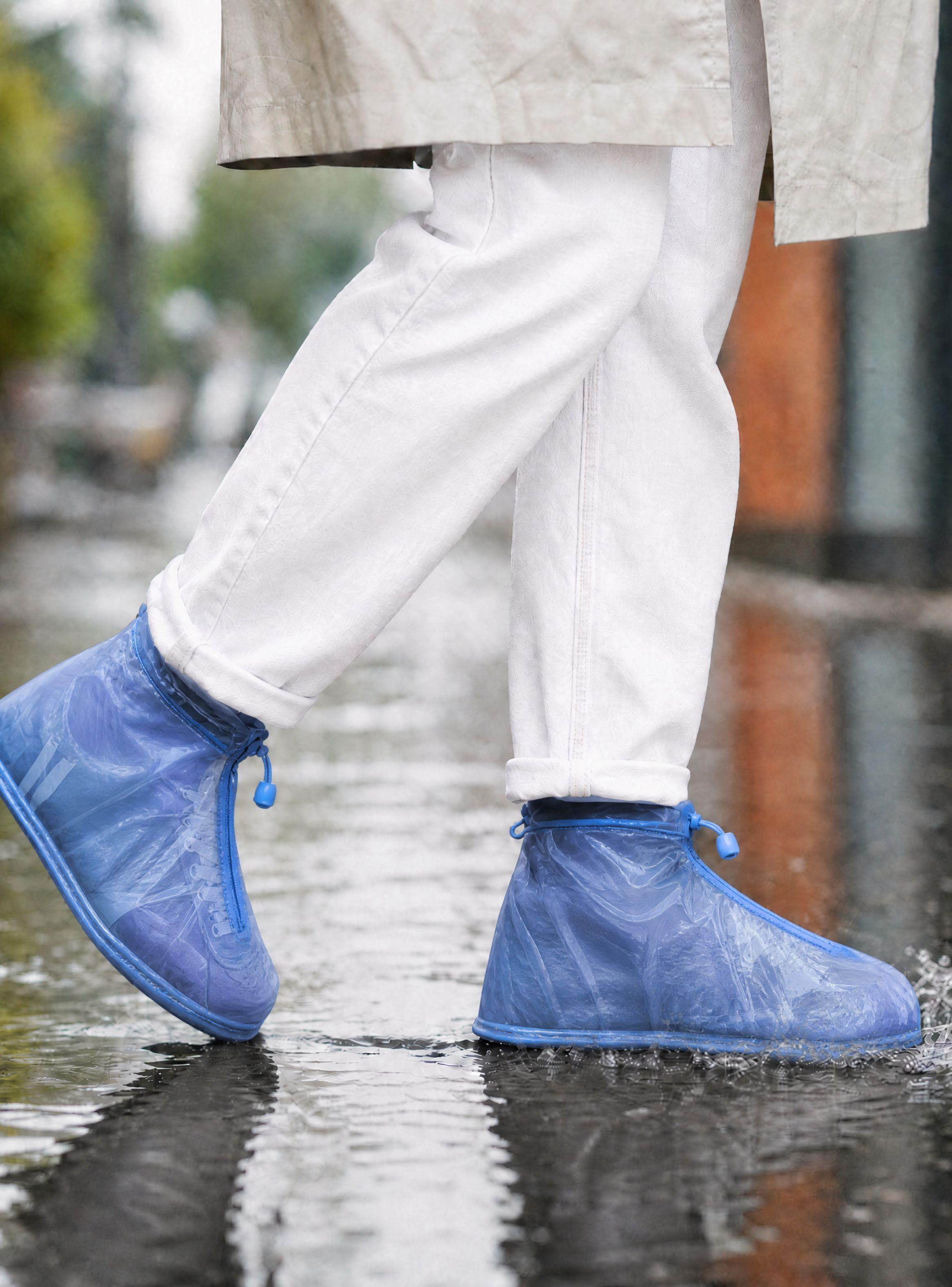 Fundas Cubre Calzado Impermeables Aislante Lluvia 1 Par Azul-0