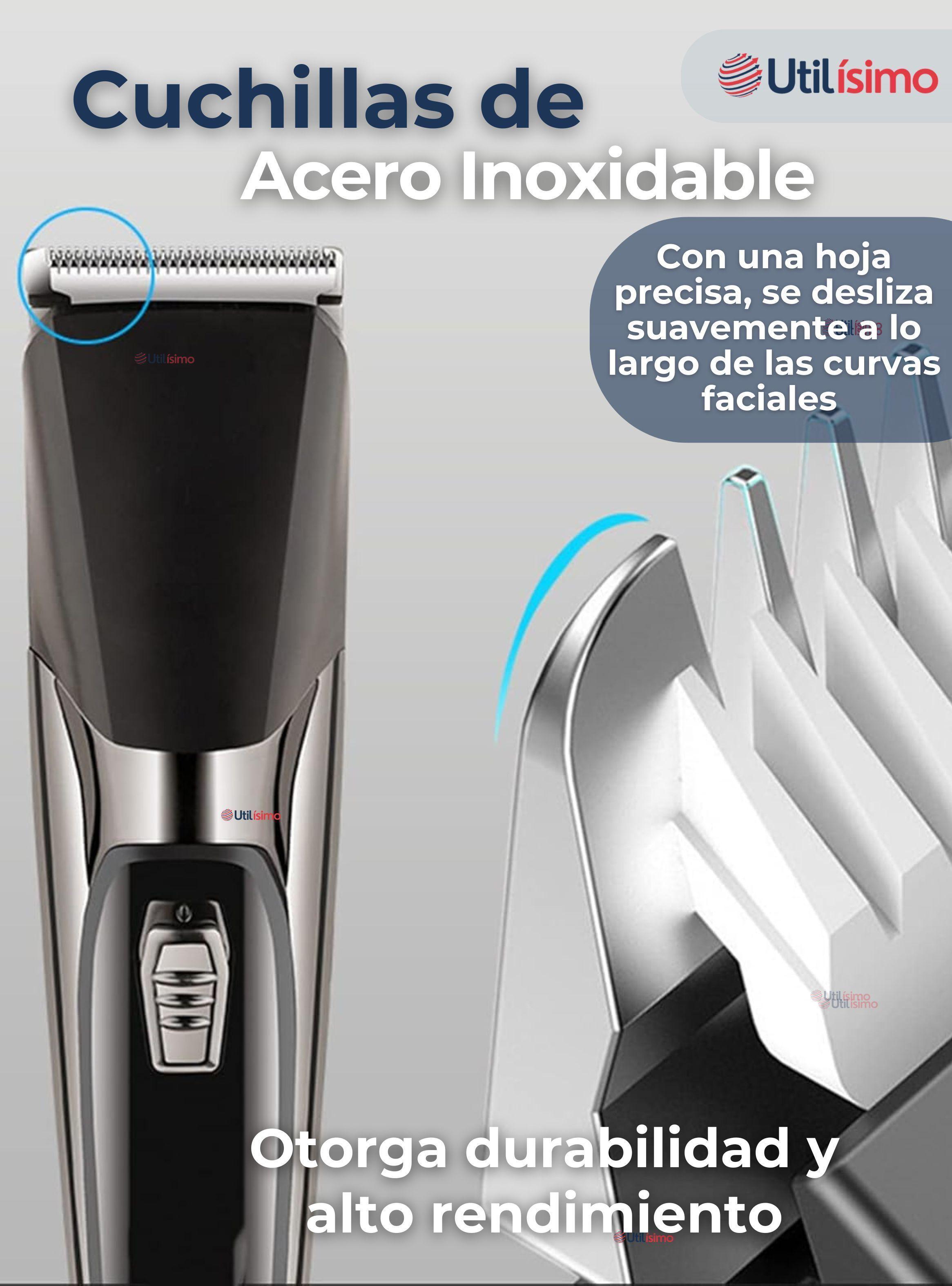 Máquina de Afeitar 3 en 1 Recargable Inalámbrica USB Plateada-6