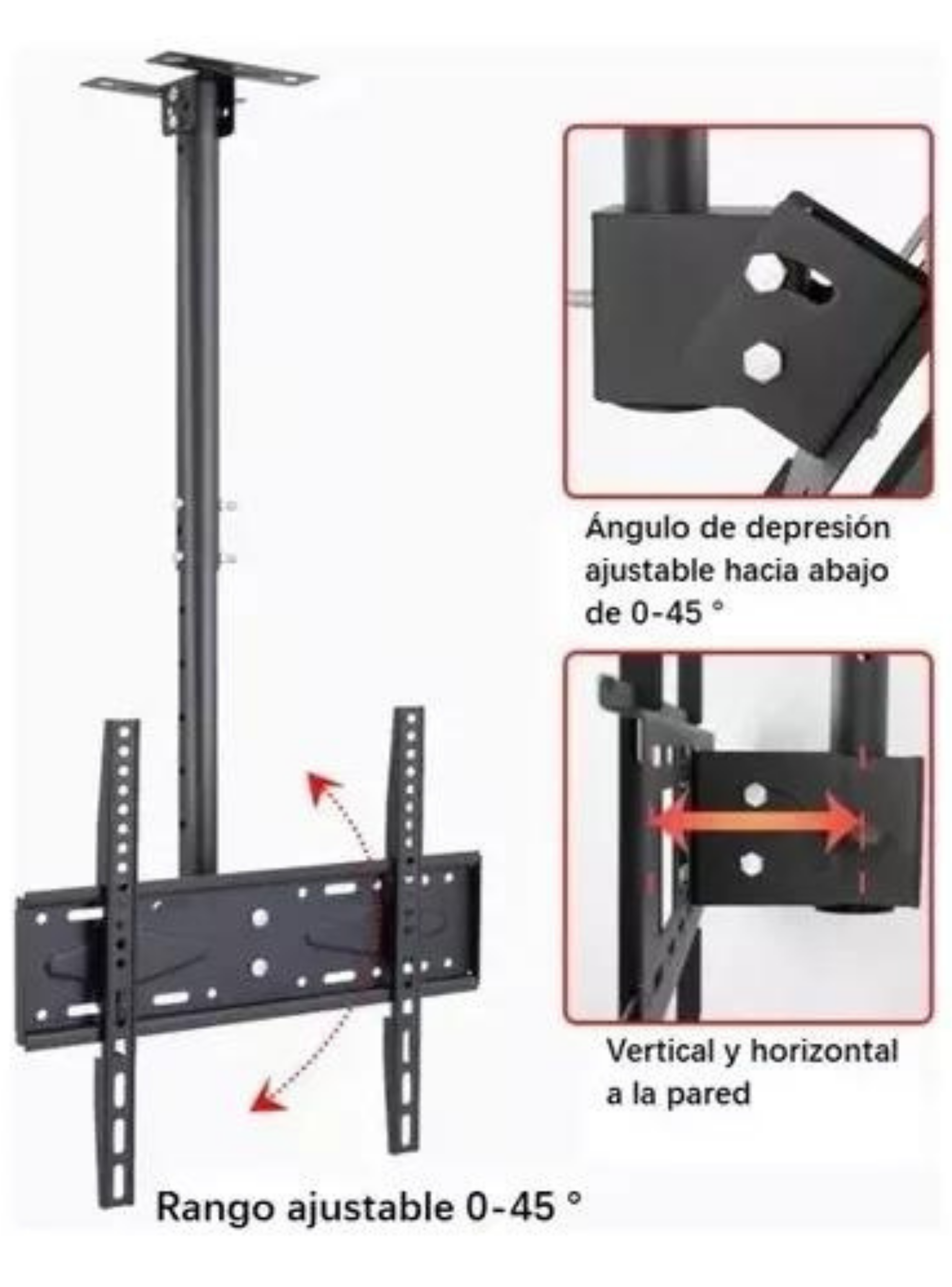 Soporte Tv Techo O Pared Ajustable Base 32 A 85 Pulgadas-7