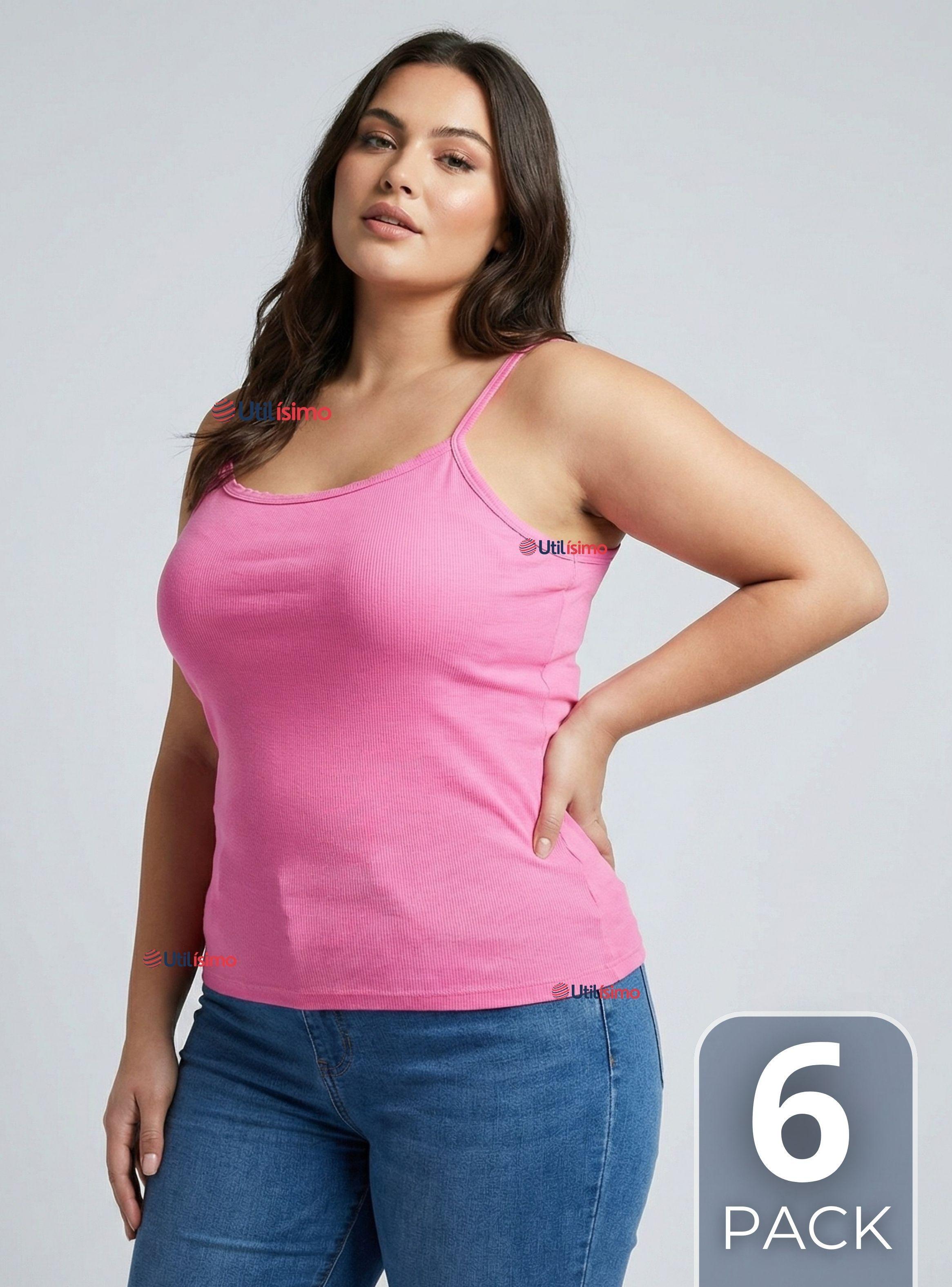 Pack 6 Camisetas Poleras Pabilo Básica Lisa y Transpirable Mujer Color Surtido-0