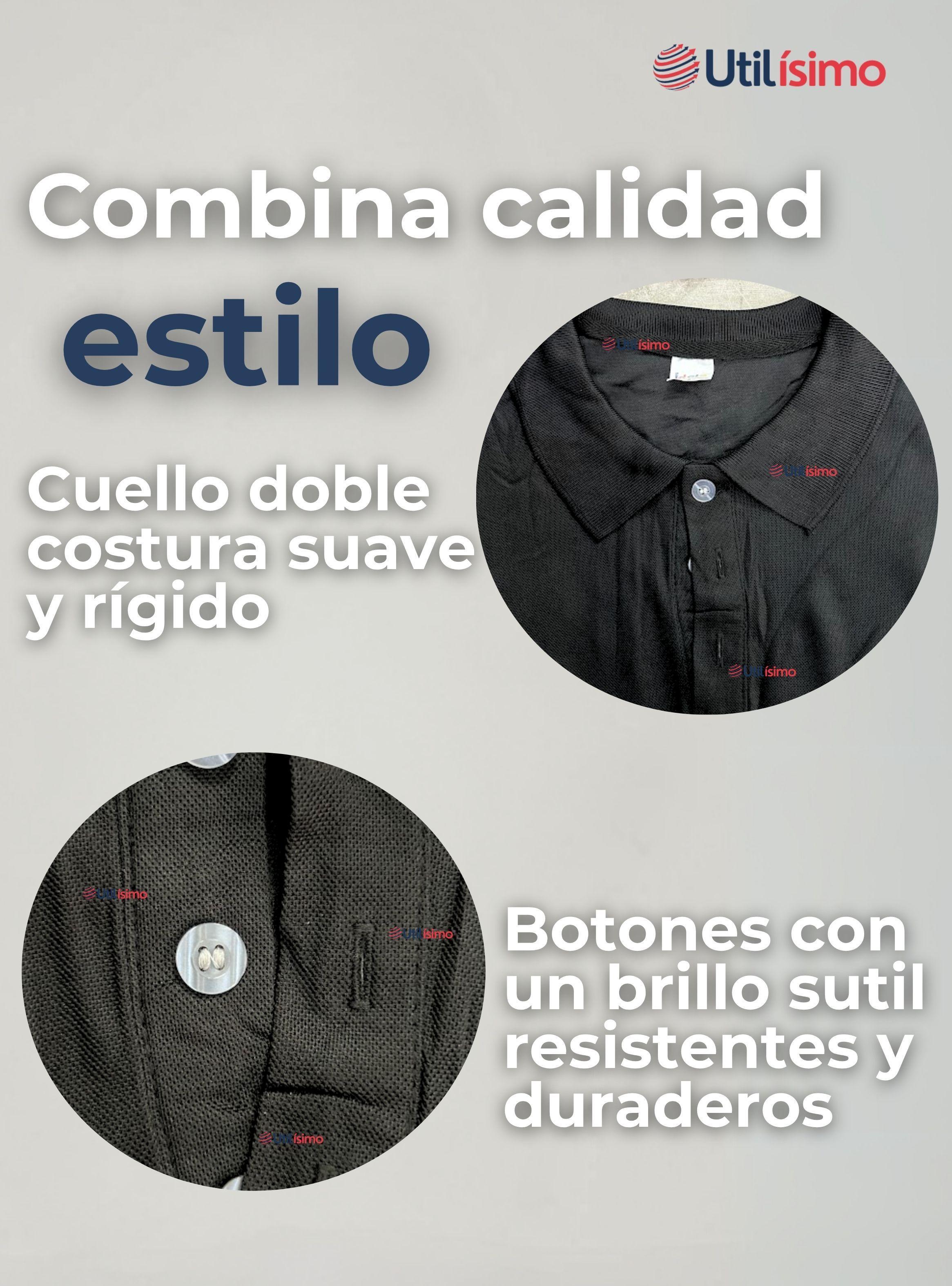 Polera Pique Premium 200g Manga Corta 100% Algodón Textura Suave Chemise Color Negro Hombre-6