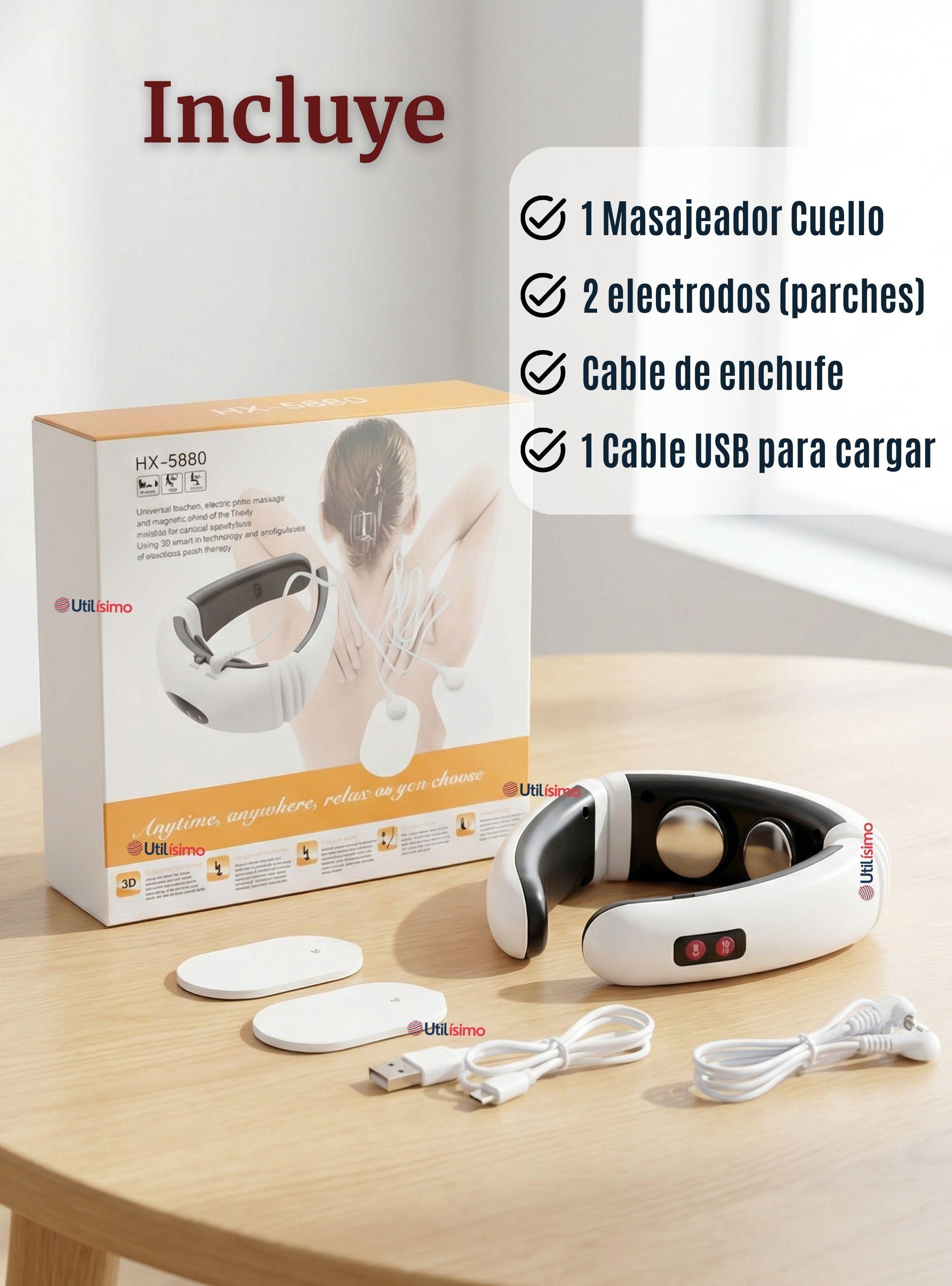Masajeador Electro Estimulador de Cervical Cuello Recargable 2 Electrodos-2