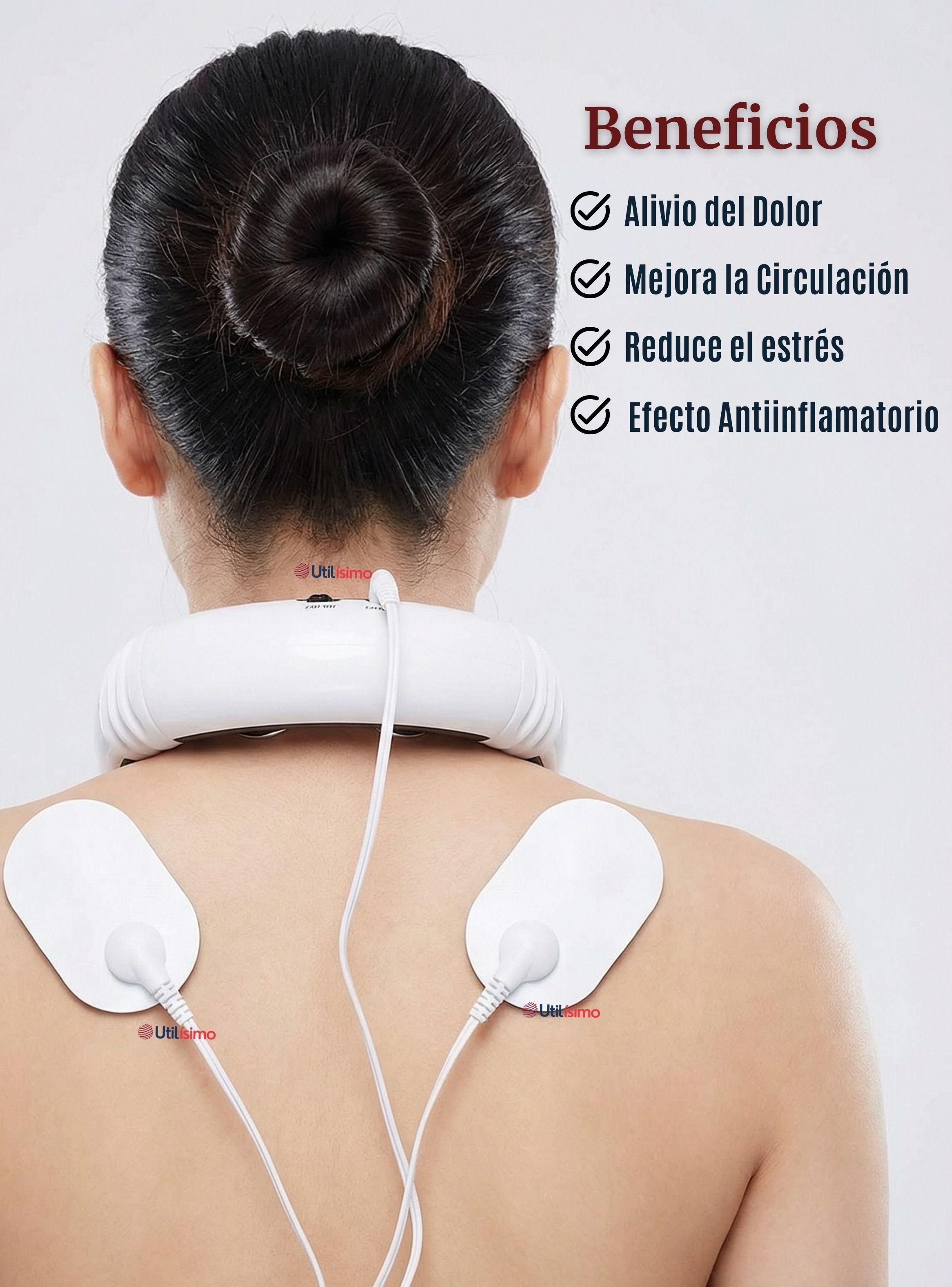 Masajeador Electro Estimulador de Cervical Cuello Recargable 2 Electrodos-5