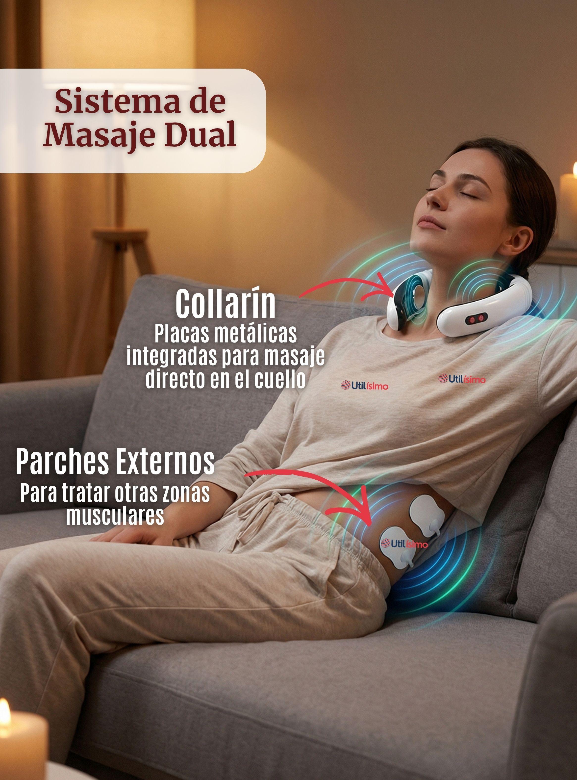 Masajeador Electro Estimulador de Cervical Cuello Recargable 2 Electrodos-7