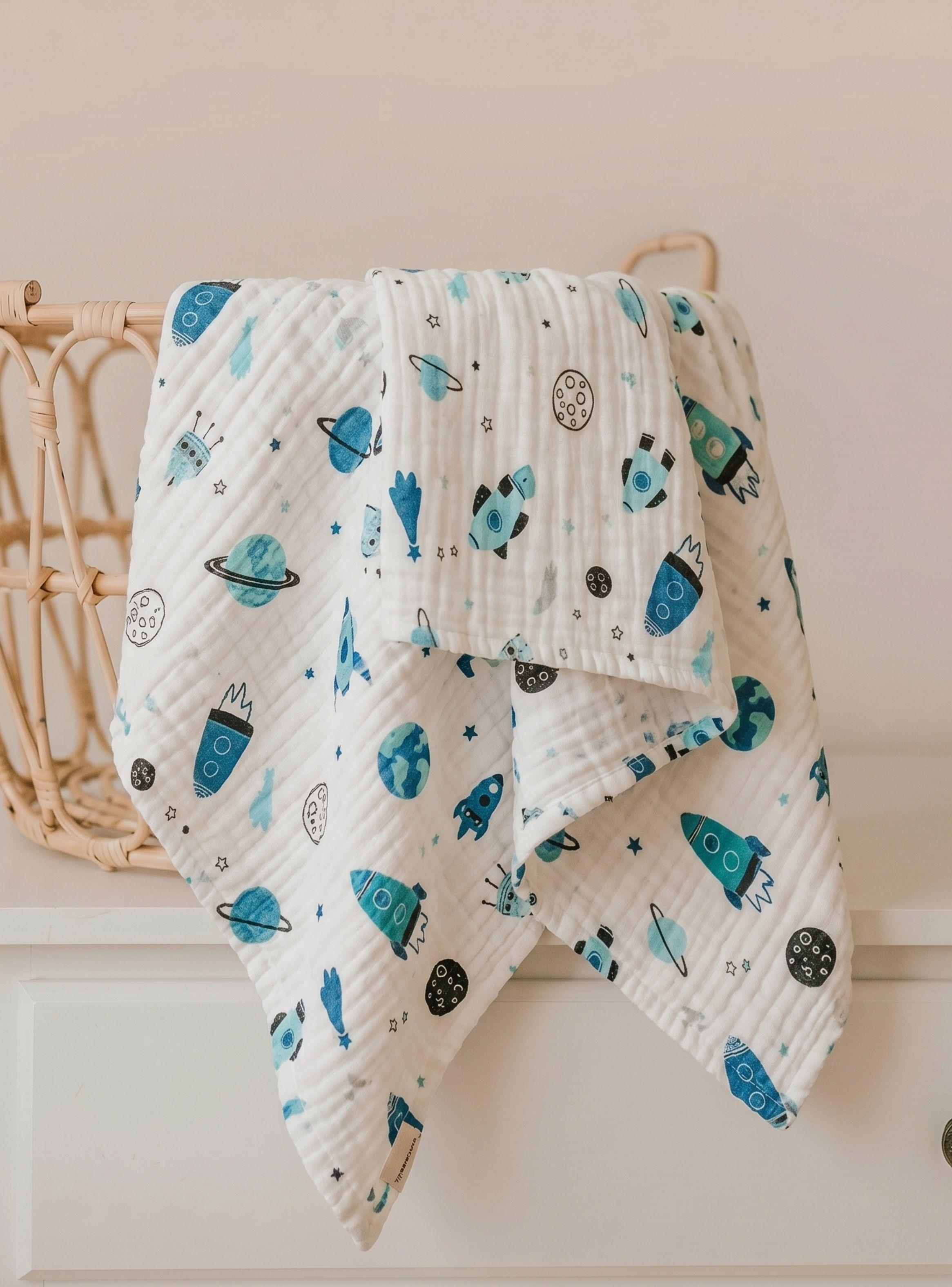 Manta Muselina 70x 70 CM Bebé Niño Multiuso 100% Algodón Diseño Surtidos-0