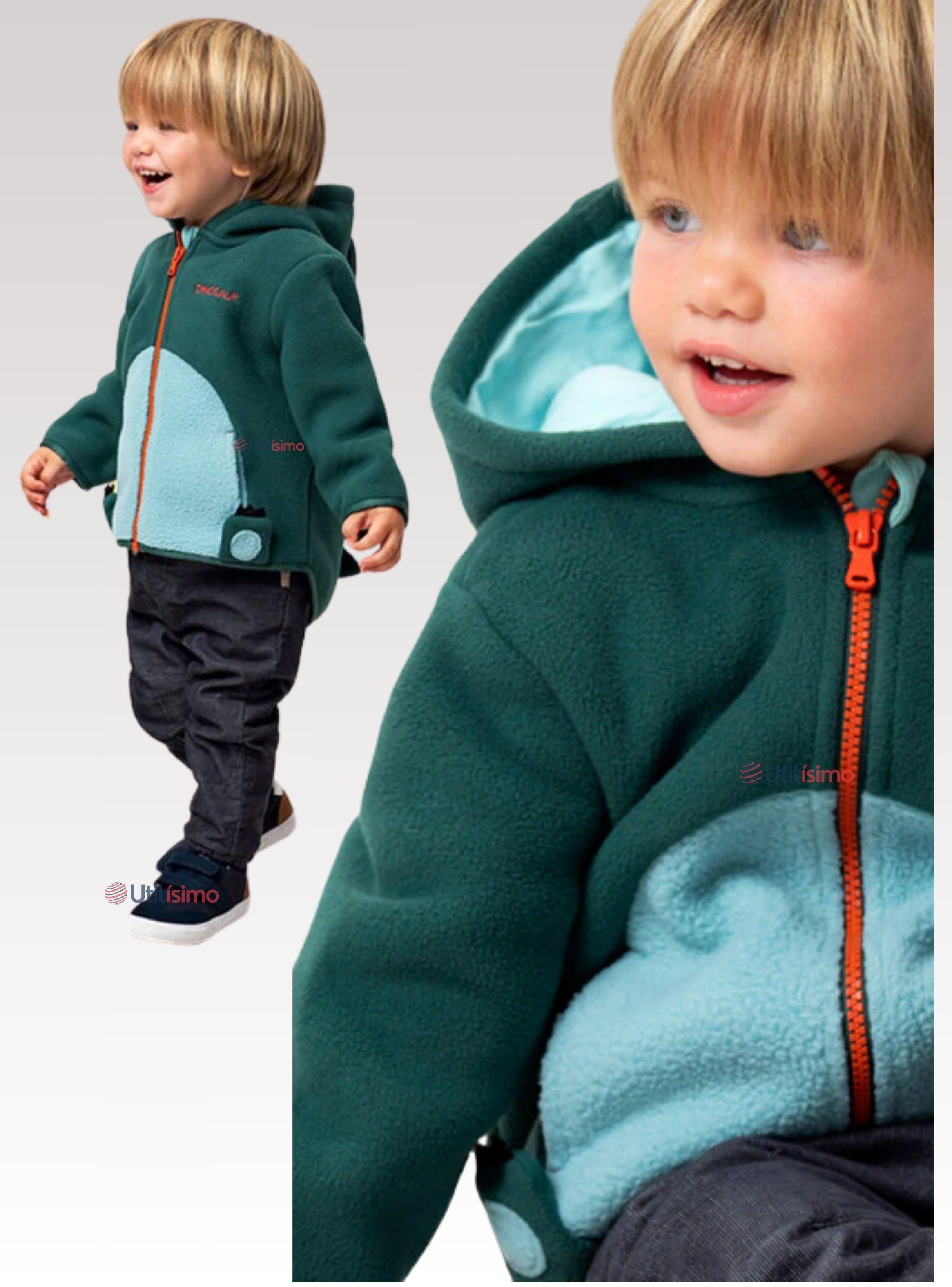 Chaqueta Polar Manga Larga Con Capucha Niño Y Niña-0