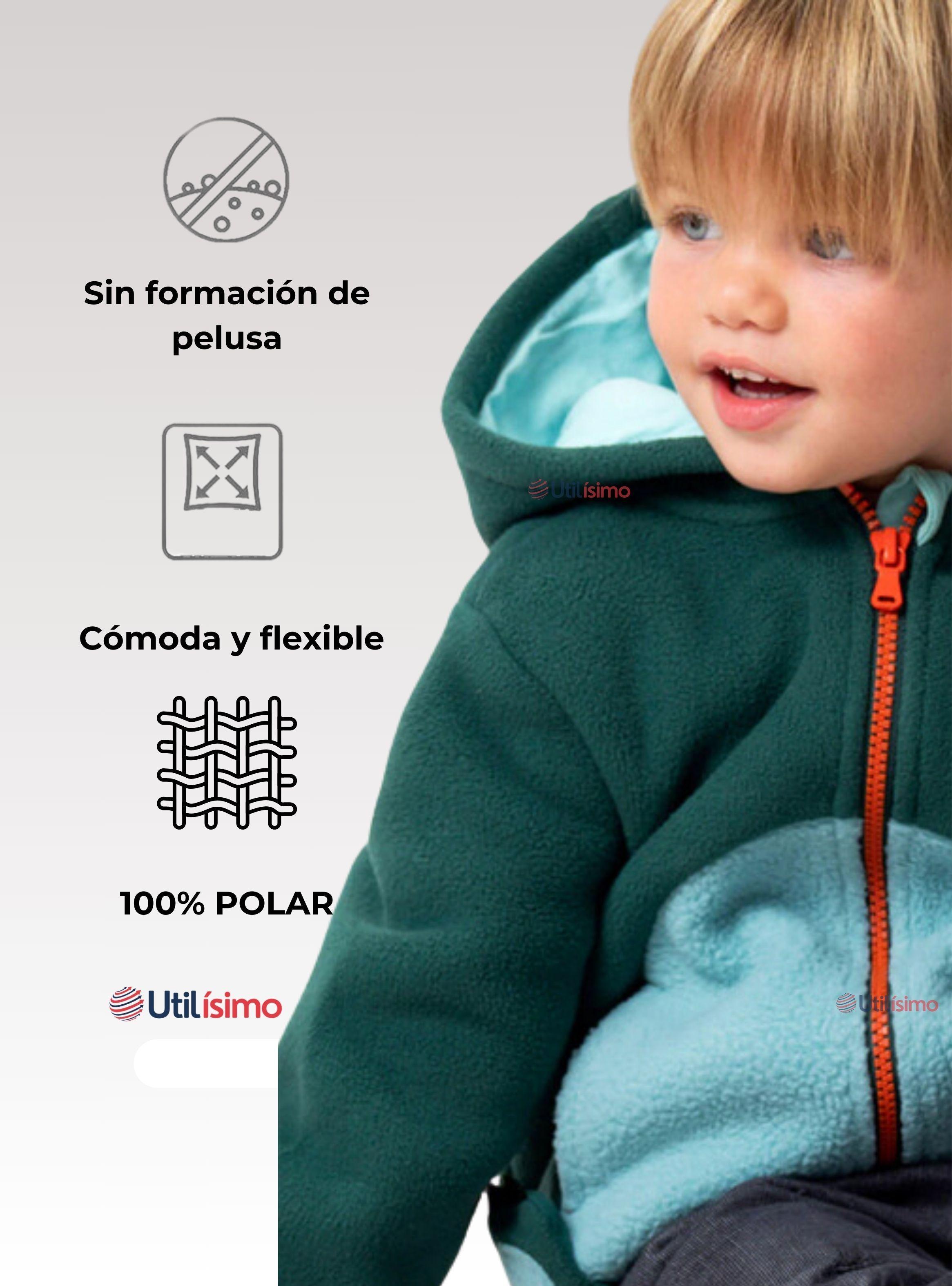 Chaqueta Polar Manga Larga Con Capucha Niño Y Niña-3