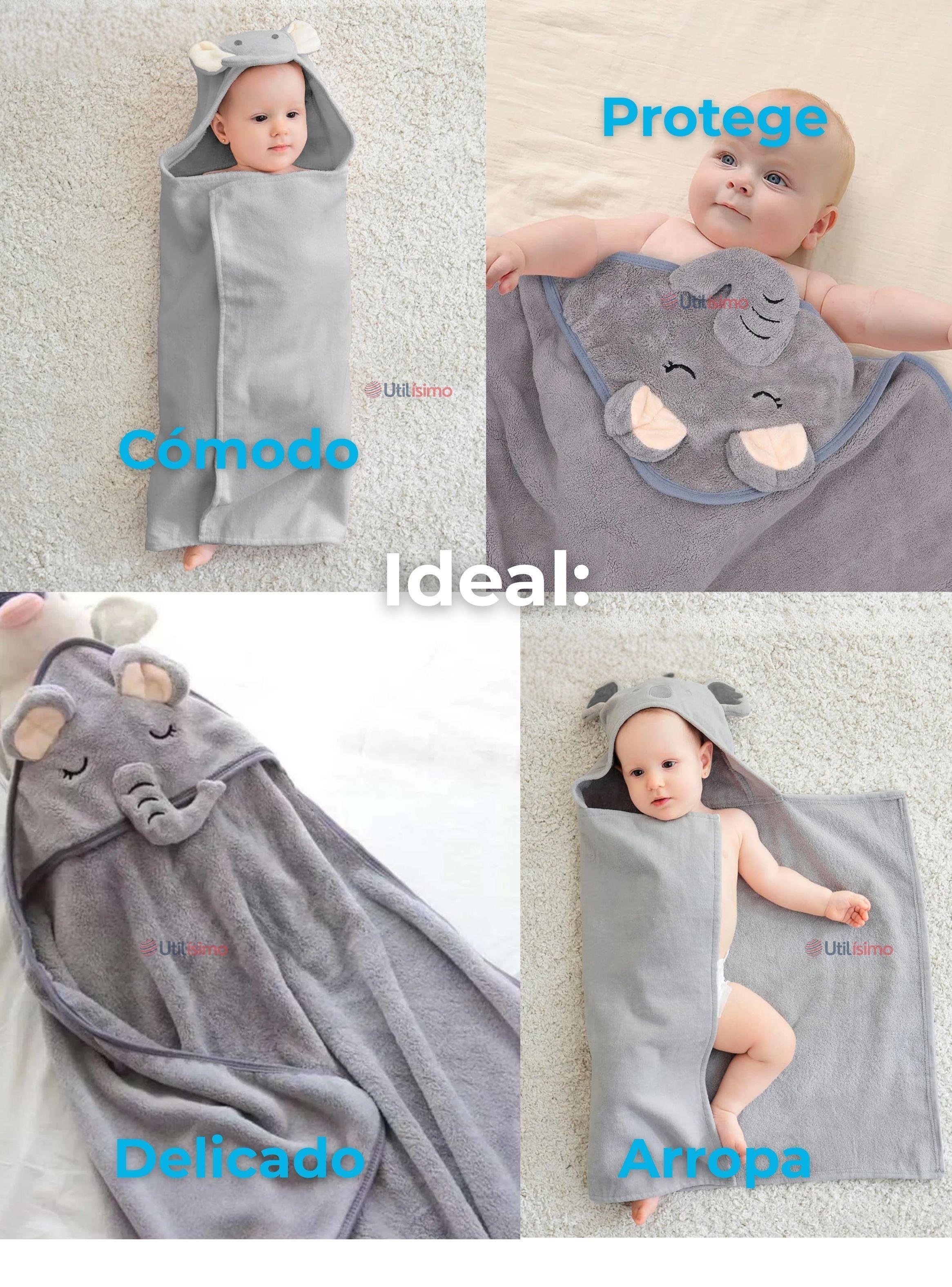 Toalla de Bebé Con Capucha Animales Surtido Niño-5