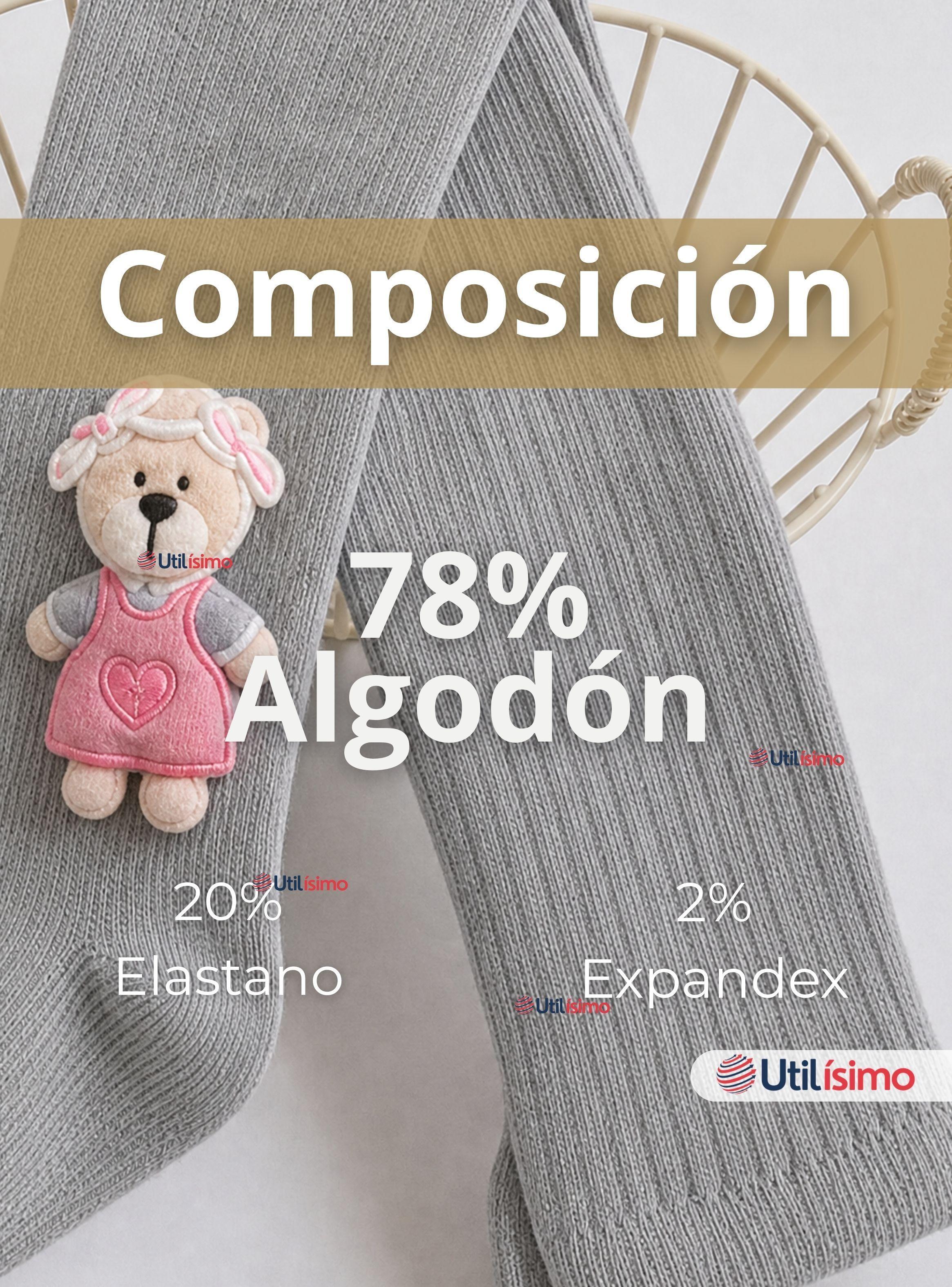 Panty 3D Osito Gris Tejida Niña Ballerina 78% de Algodón Premium-7