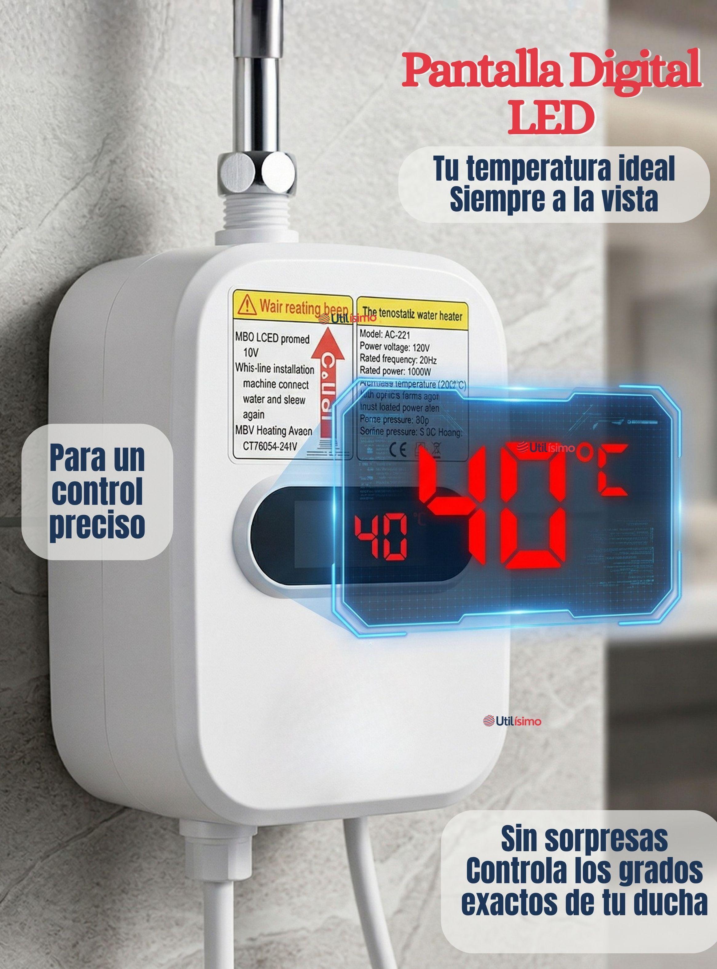 Mini Calentador De Agua Eléctrico Calefón Ducha Calienta En 3seg Blanco 3.500w de Potencia Calefónt-5